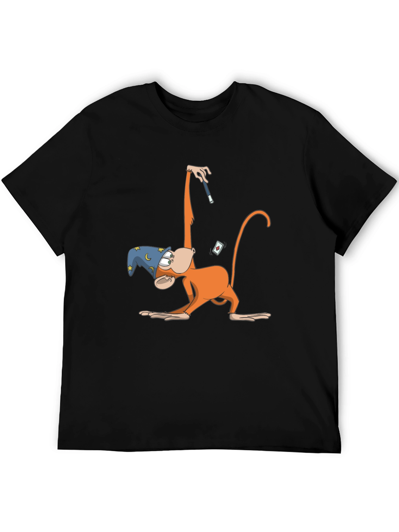 Black Monkey Magician T-Shirt - Funny Cartoon Design view 5