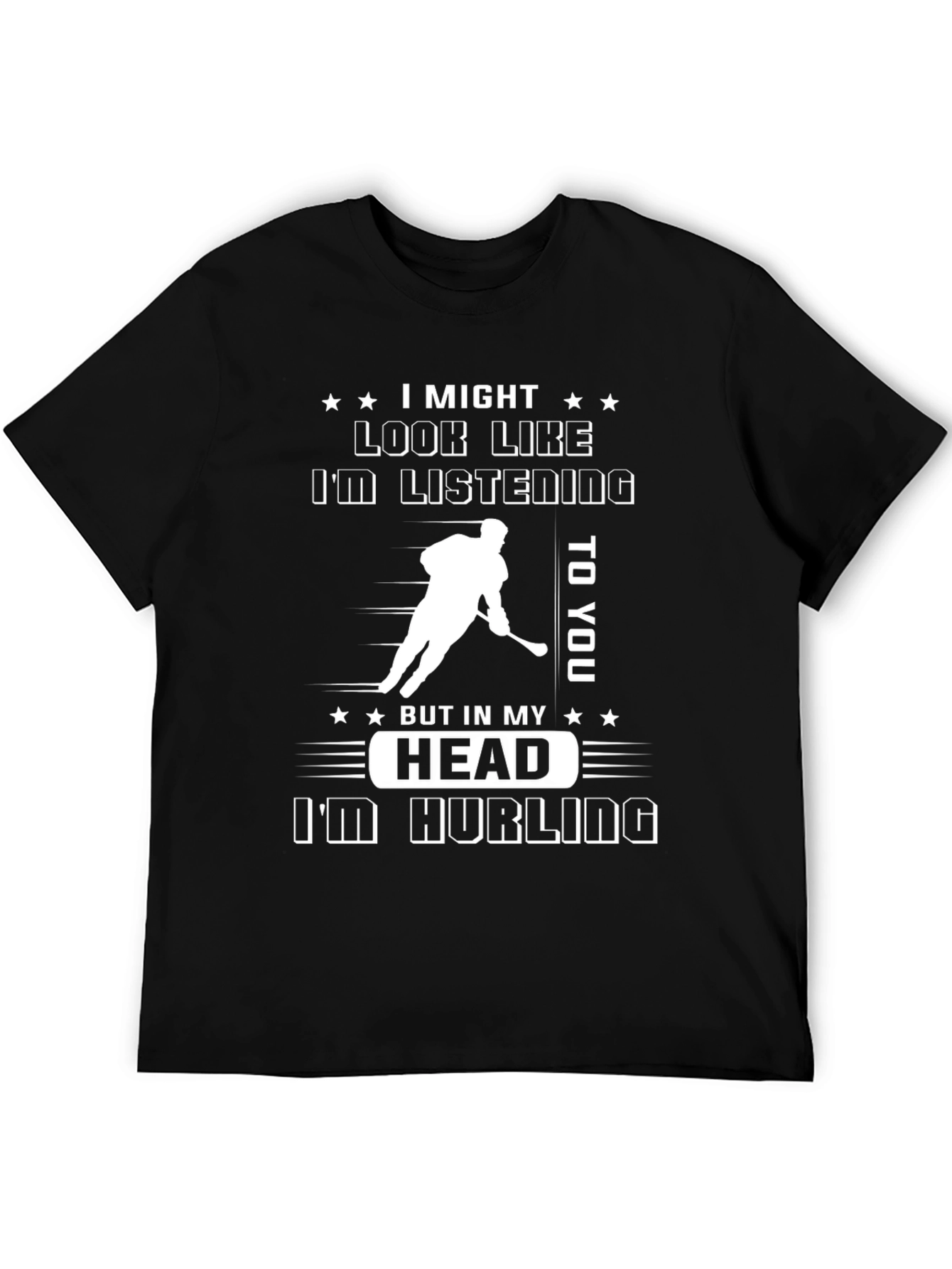 Black Hockey T-Shirt - I'm Hurling in My Head view 5