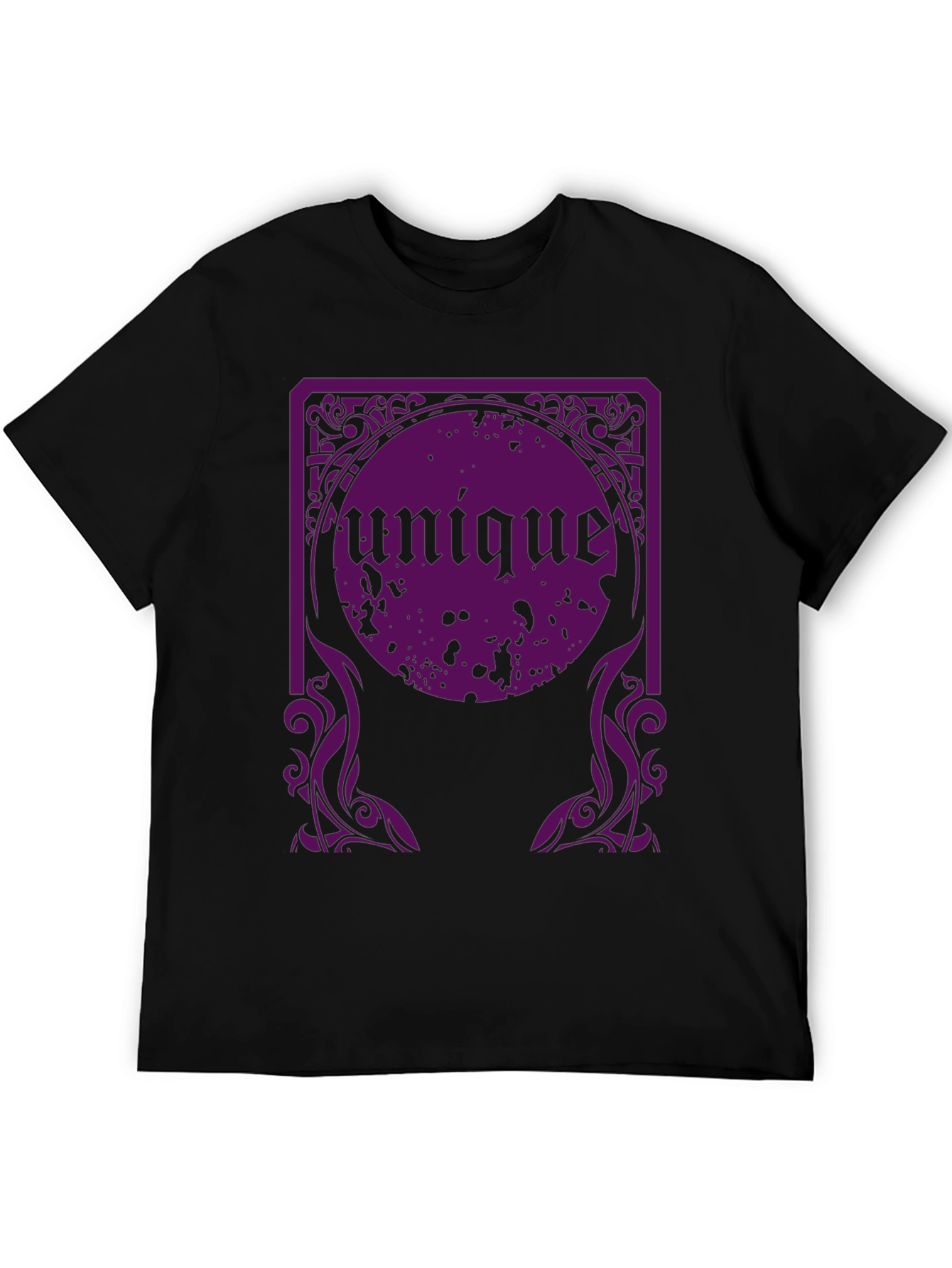 Black Unique Graphic Tee - Black Cotton T-Shirt view 5