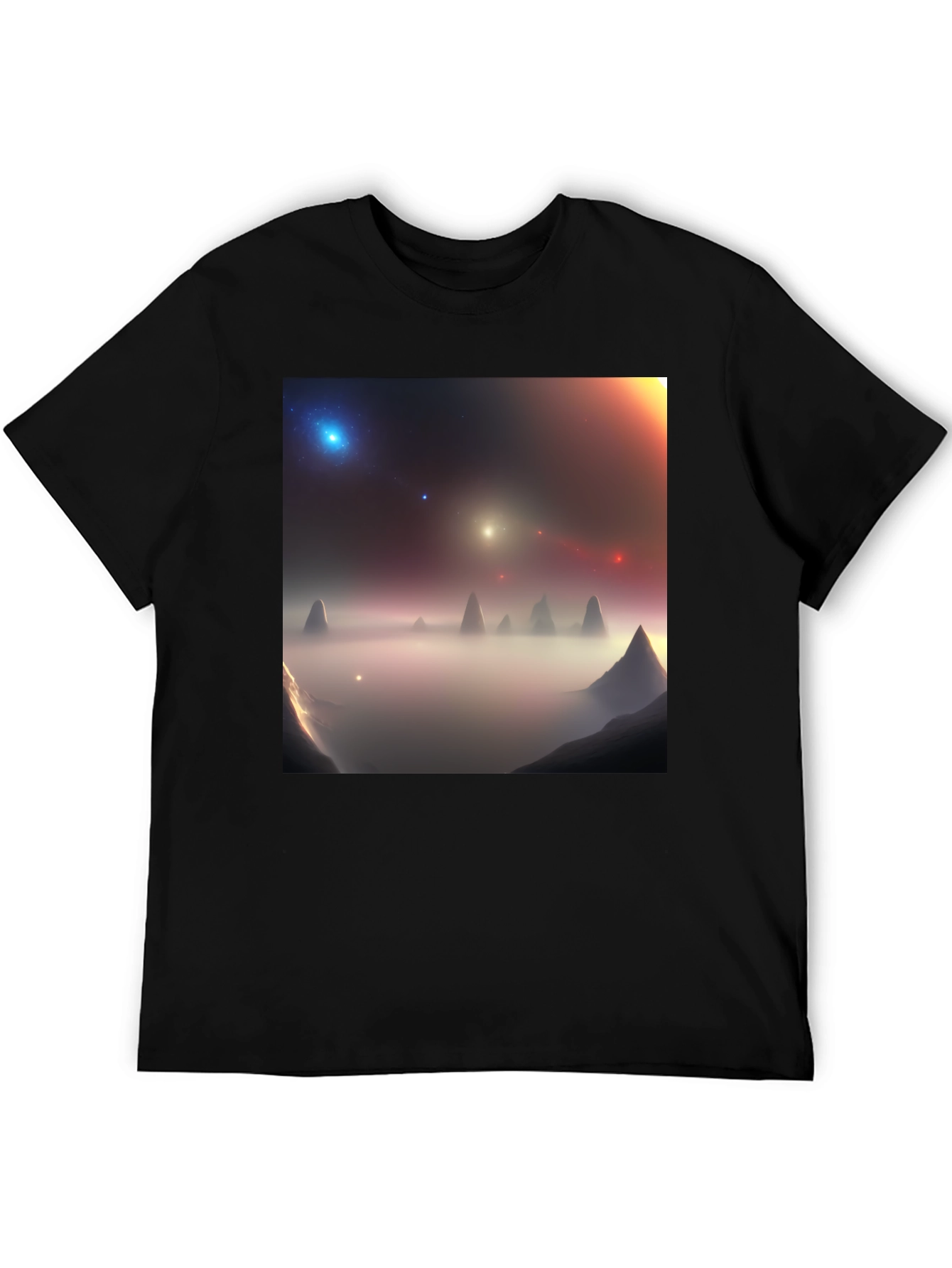 Black Nebula Vista Graphic Tee - Black Cotton Comfort view 5