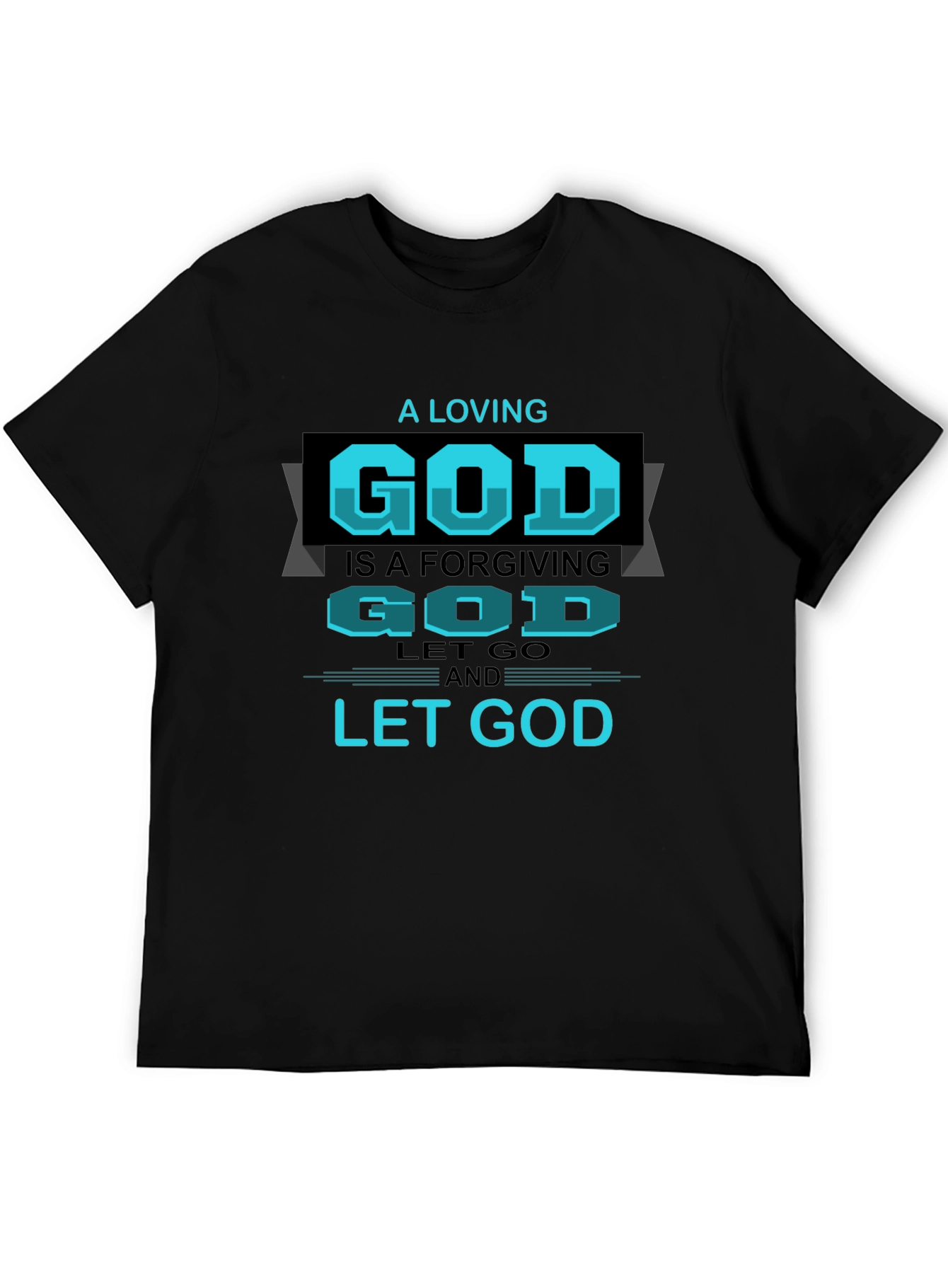 Black A Loving God Graphic T-Shirt view 5