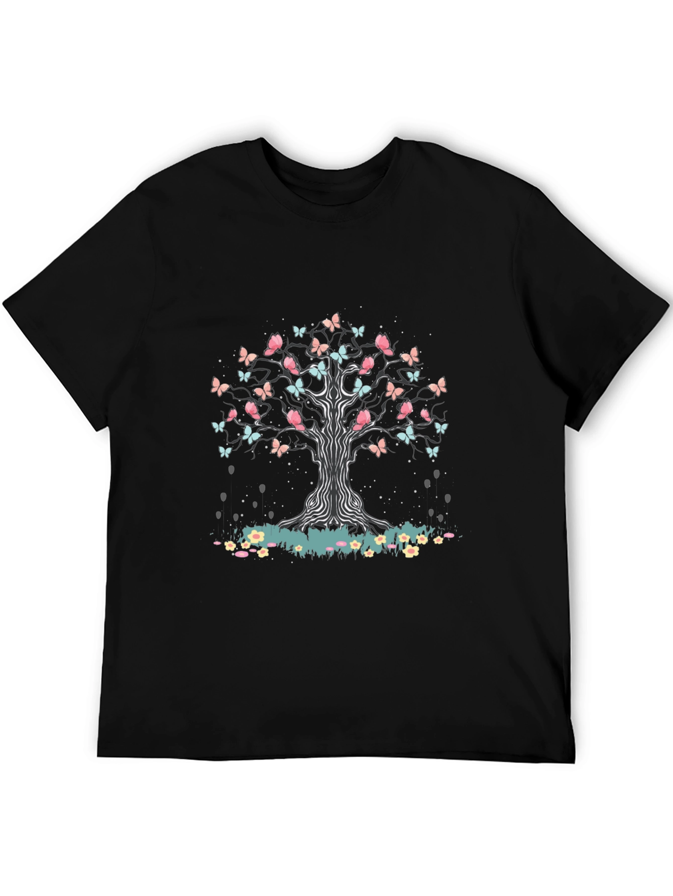 Black Butterfly Tree Graphic Tee view 5