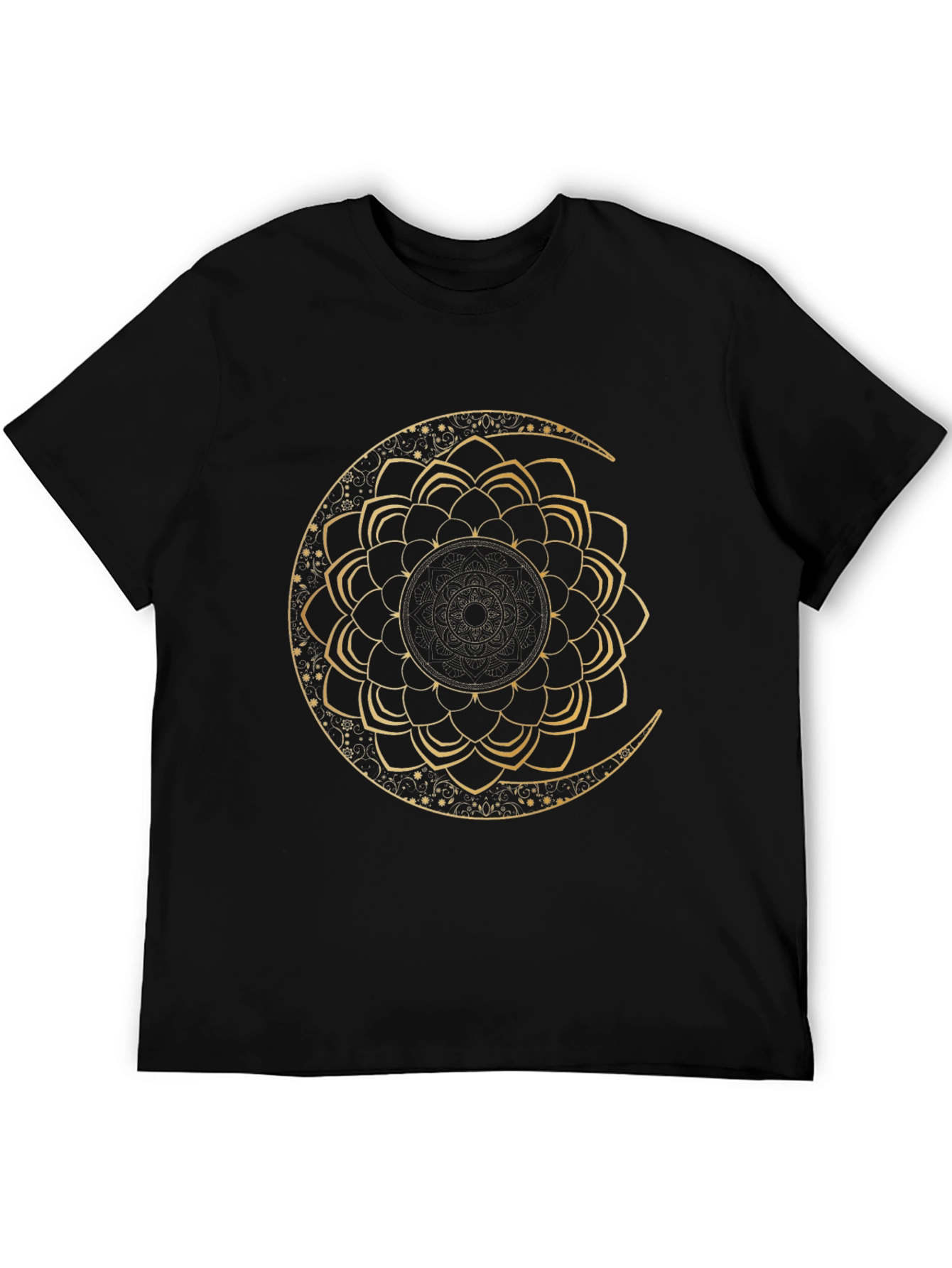 Black Moon Mandala Graphic Tee - Black view 5