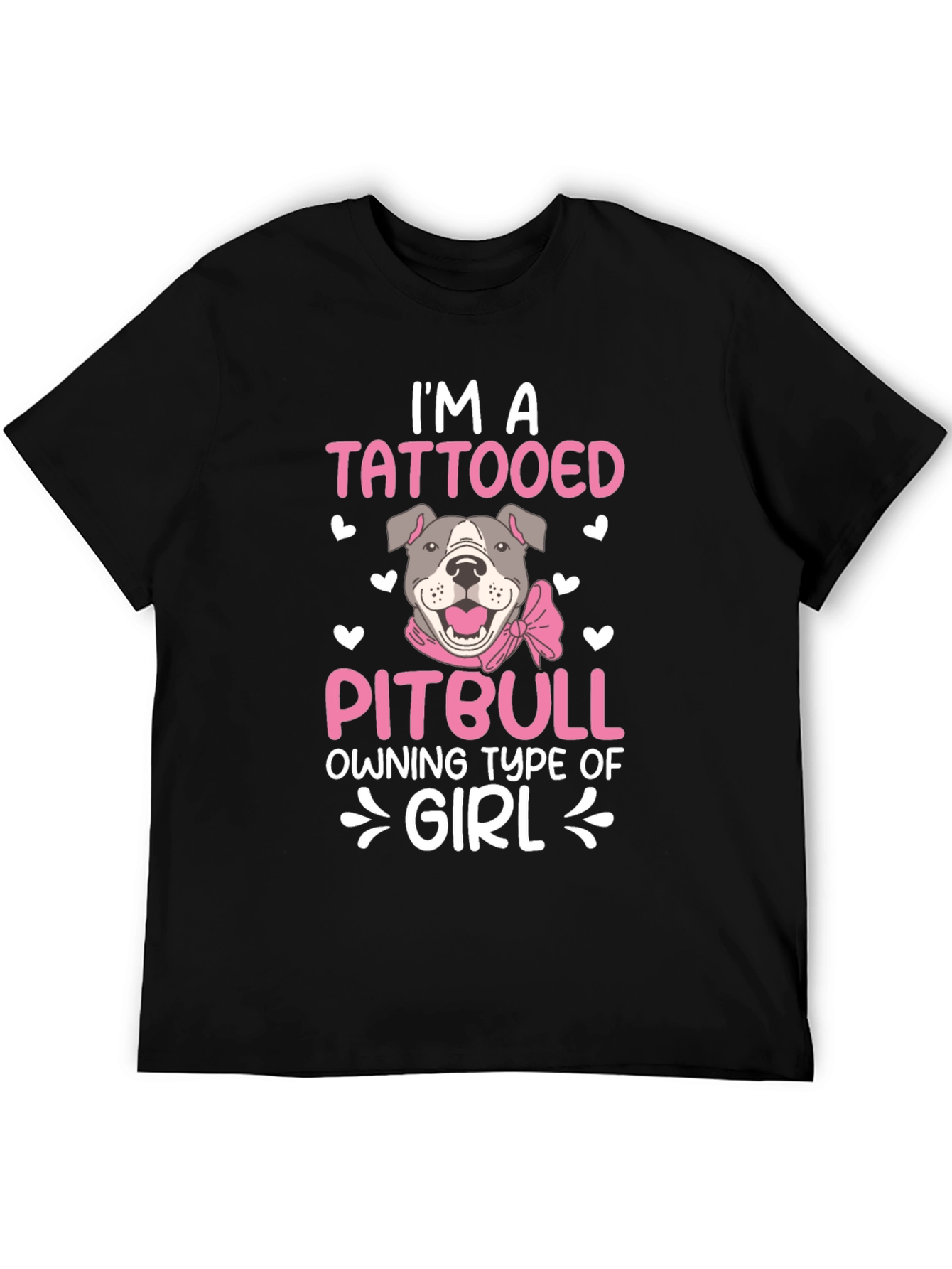 Black Tattooed Pitbull Girl T-Shirt view 5