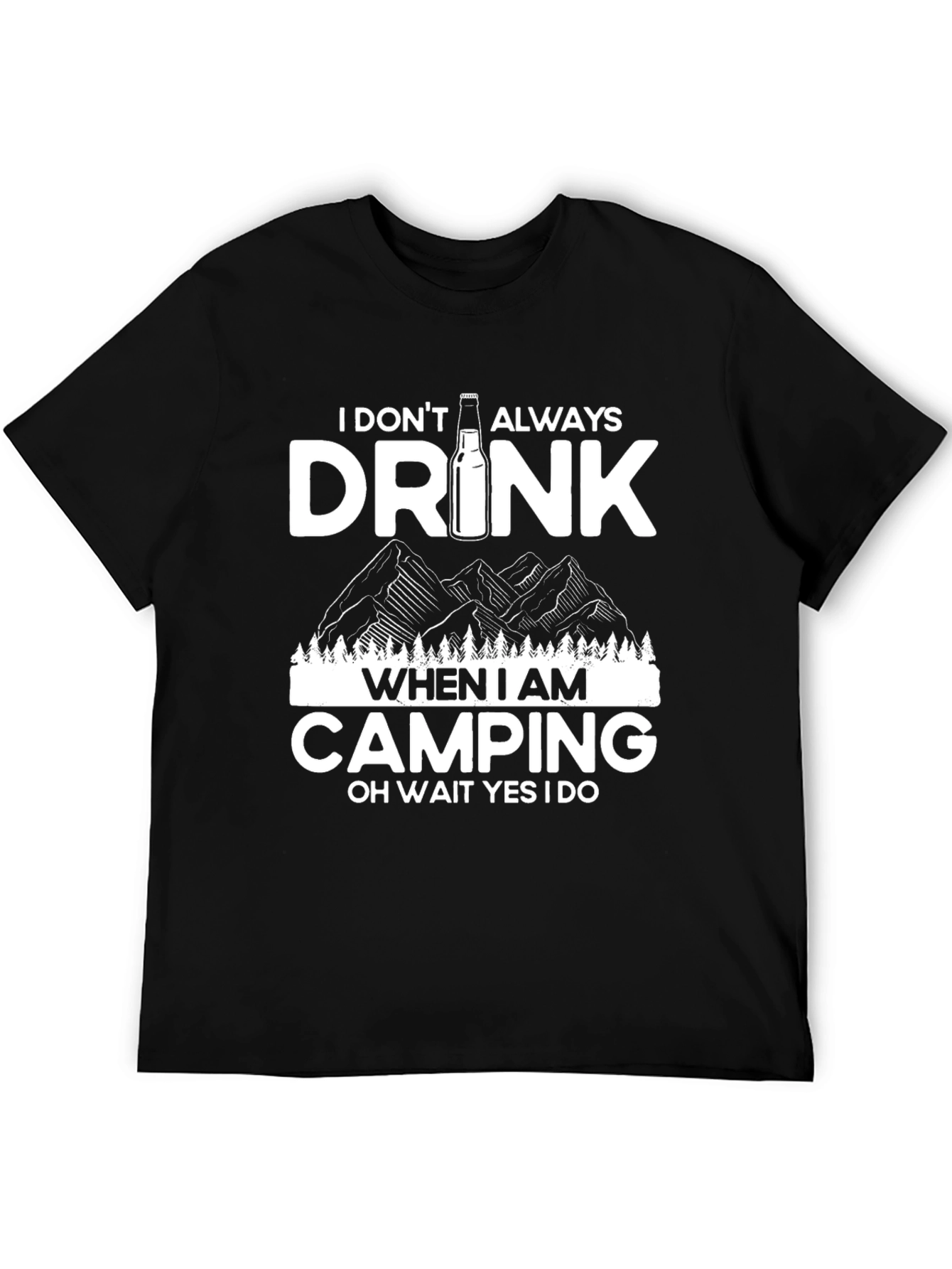 Black Funny Camping T-Shirt - I Drink When Camping view 5