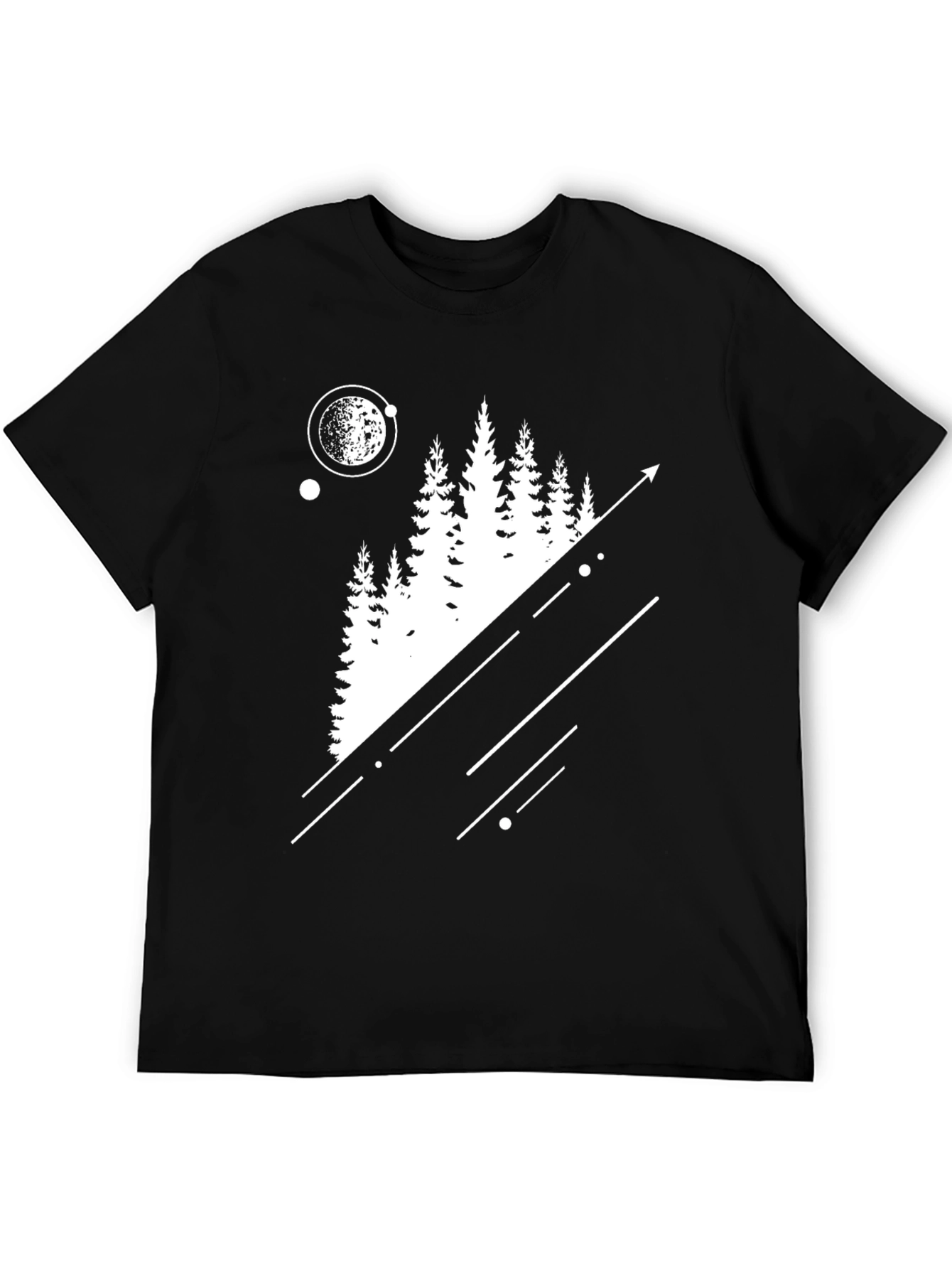 Black Modern Forest Tee - Graphic Print Black T-Shirt view 5
