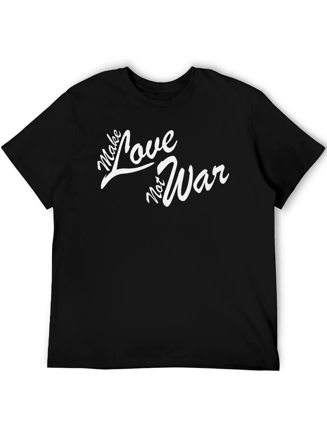 Black Make Love Not War Graphic T-Shirt - Black view 5
