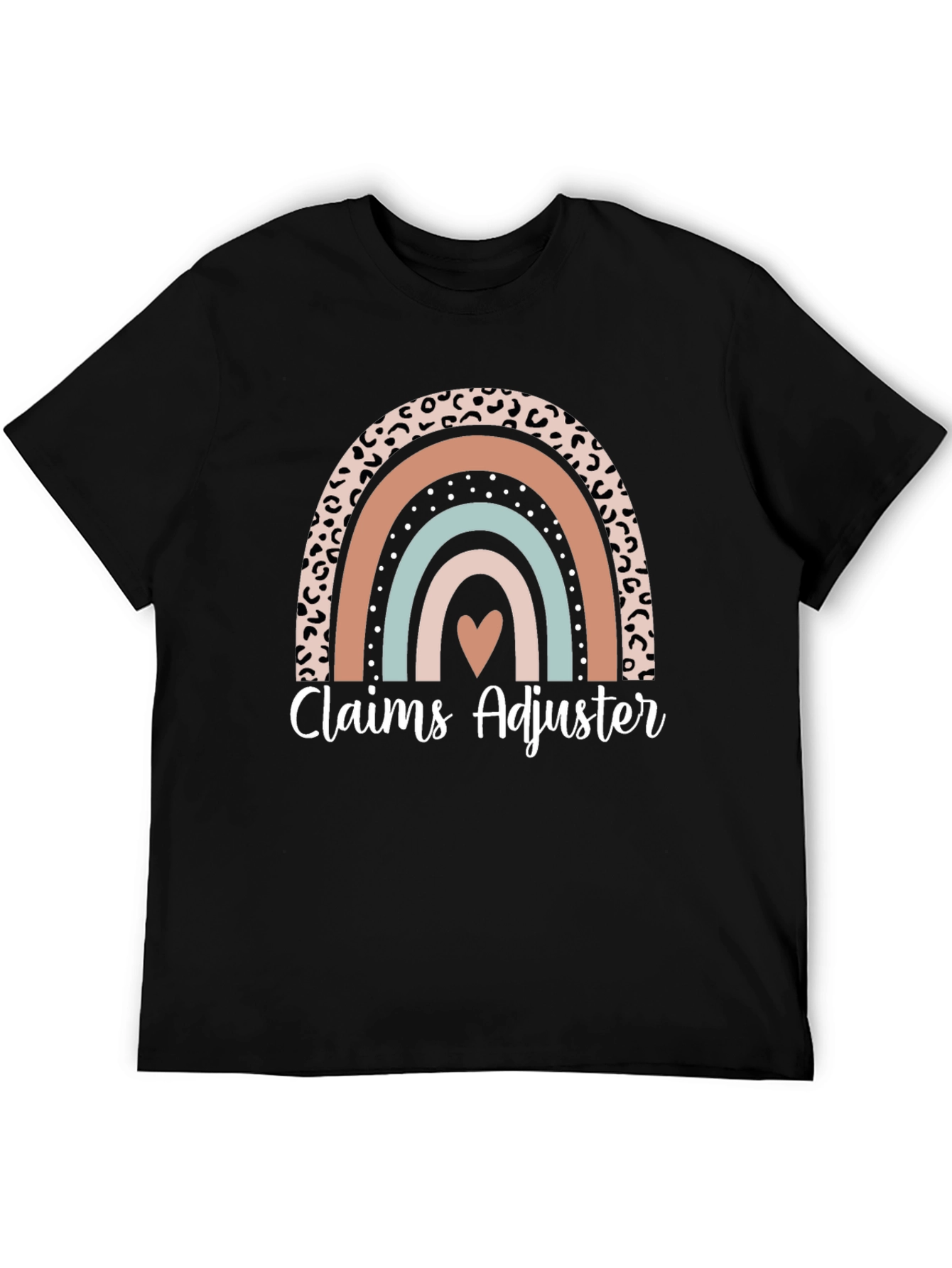 Black Claims Adjuster Rainbow Graphic Tee view 5
