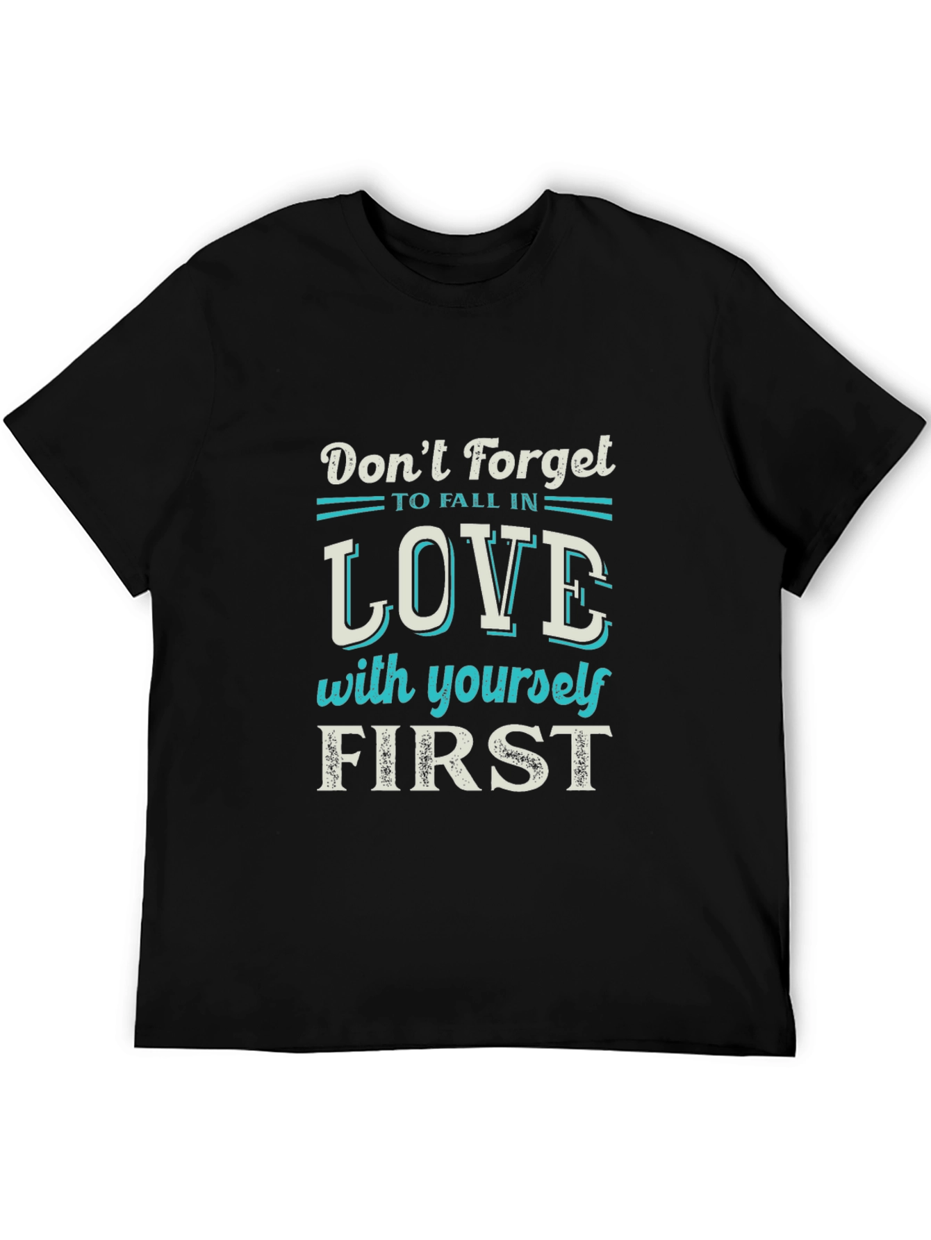 Black Love Yourself First Graphic Tee - Black view 5