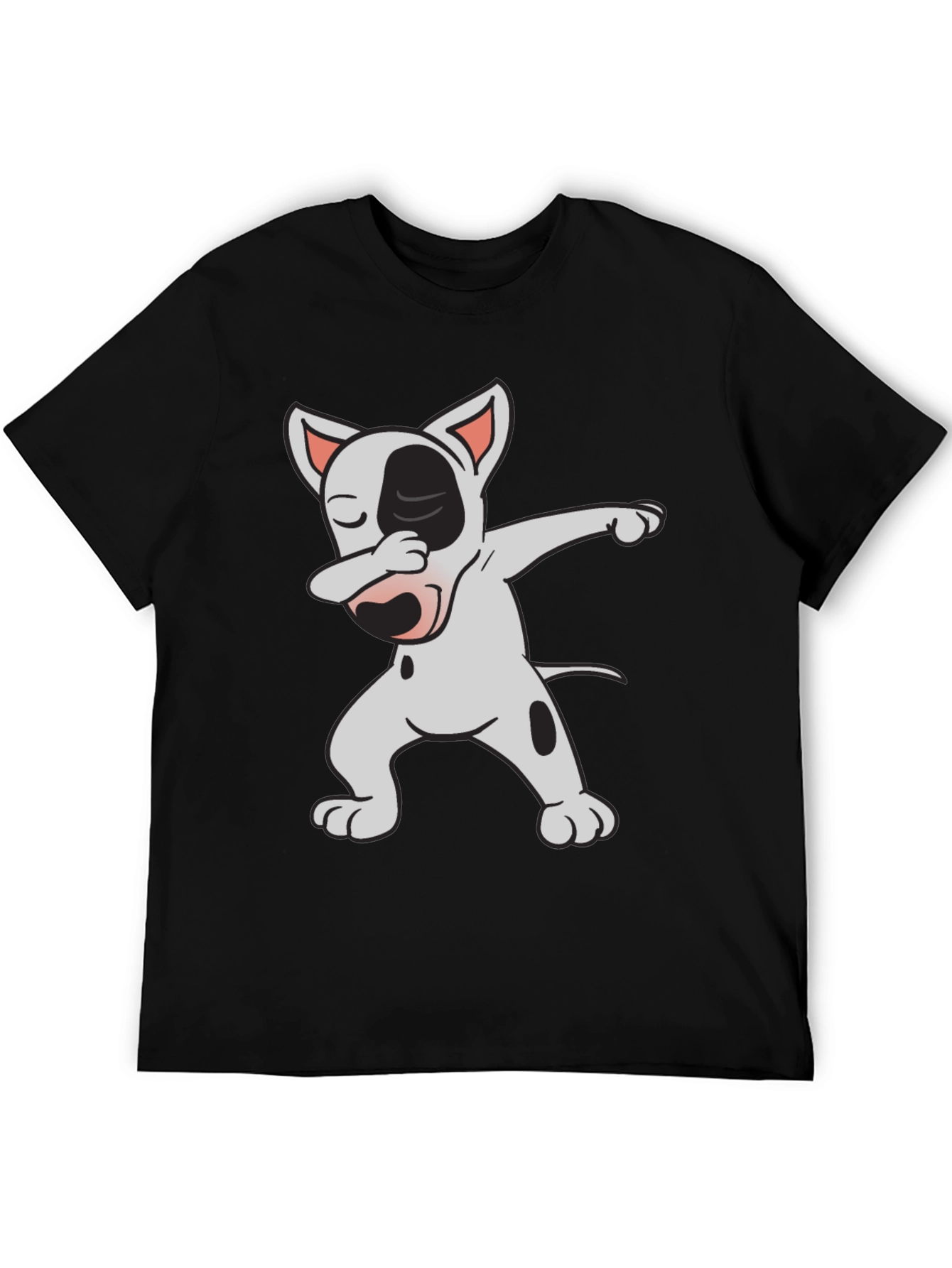 Black Dabbing Bull Terrier Graphic Tee view 5