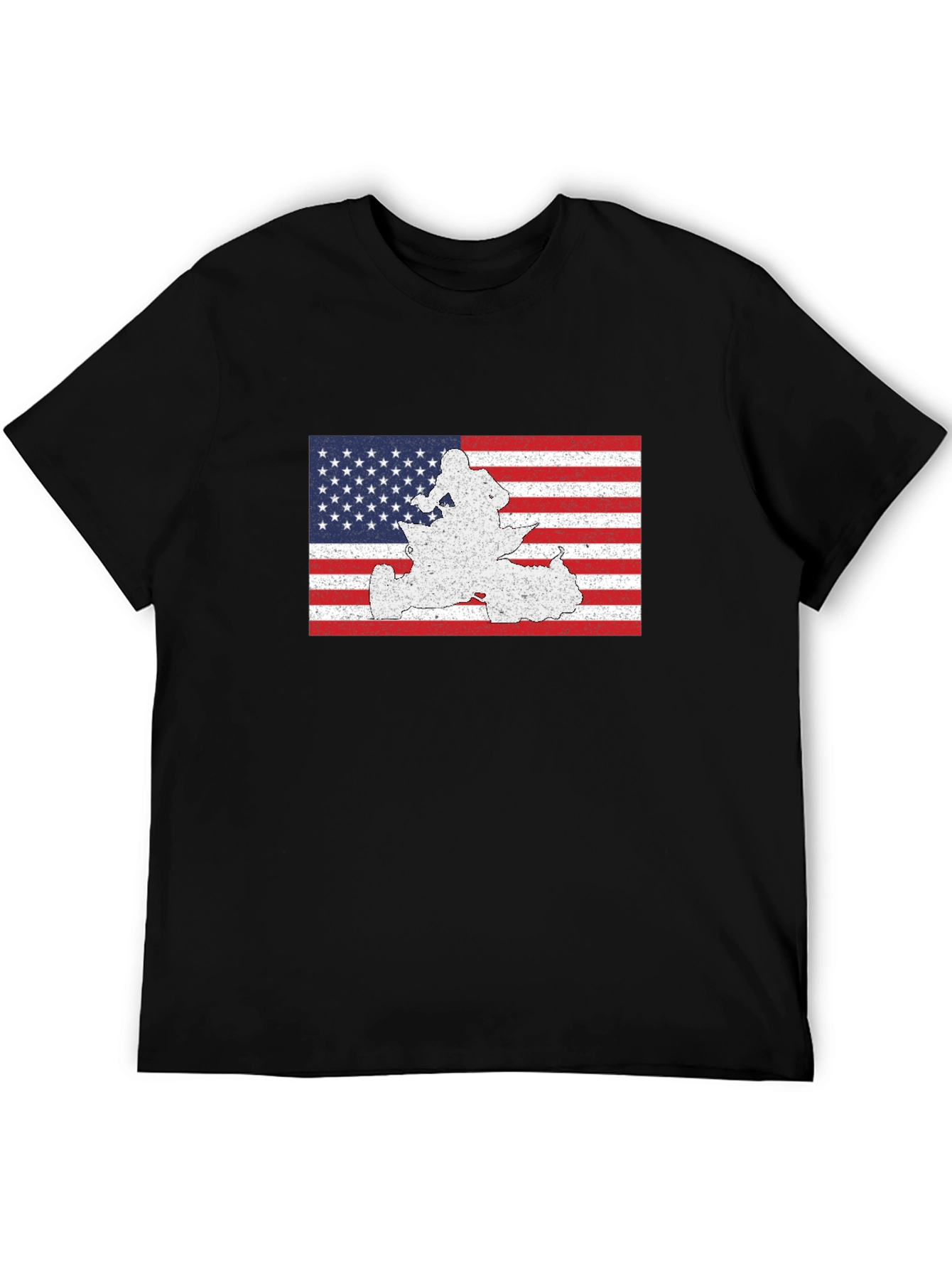 American Flag Snowmobile Graphic T-Shirt - 5
