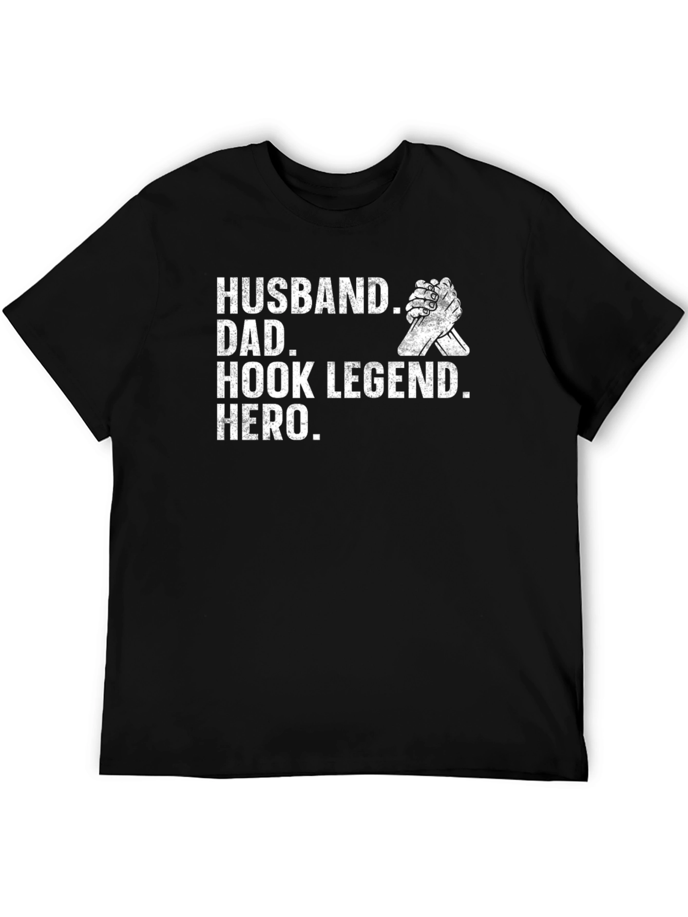 Black Husband Dad Hook Legend Hero Black T-Shirt view 5