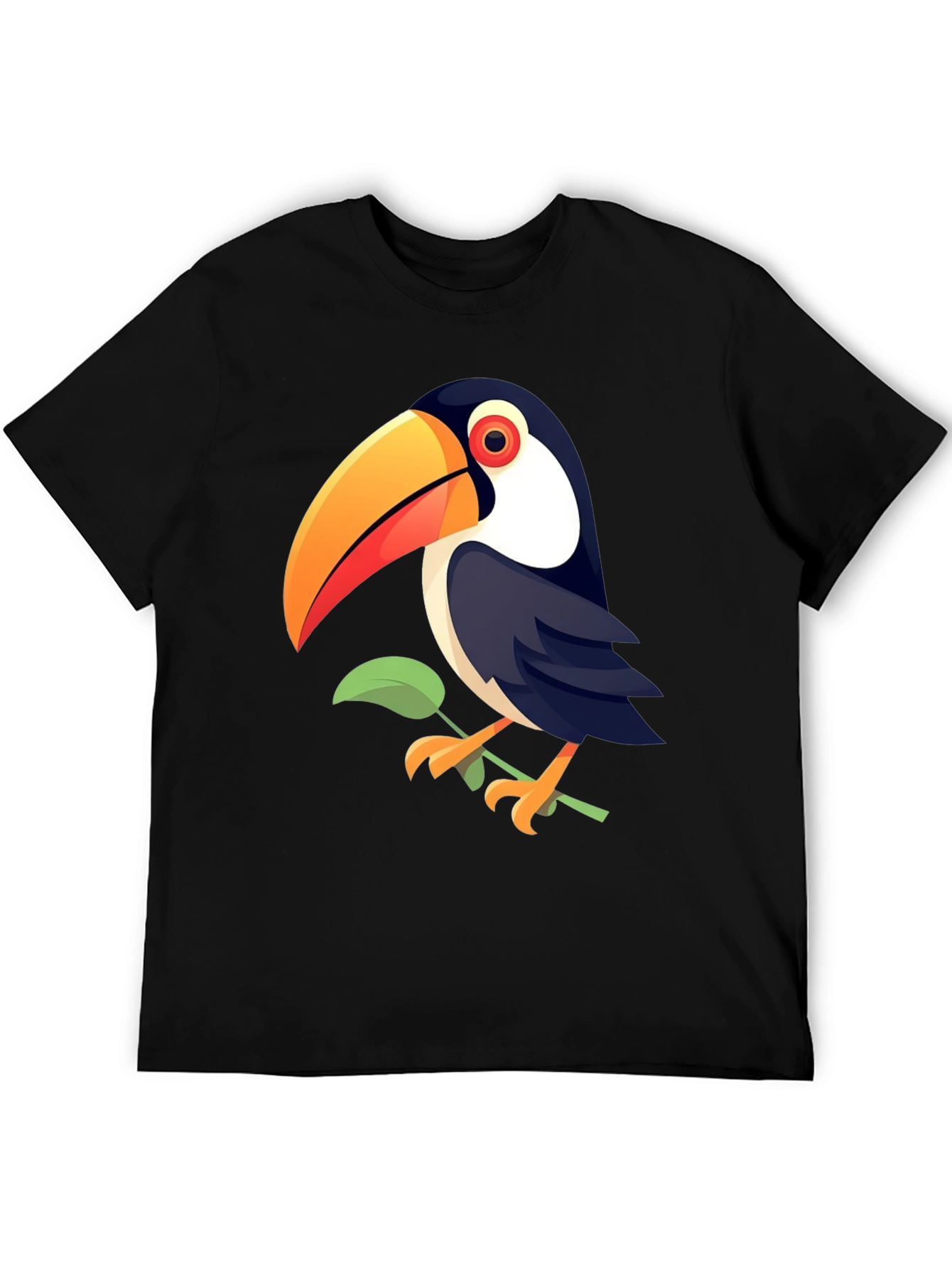 Black Toucan Graphic Print Black T-Shirt view 5