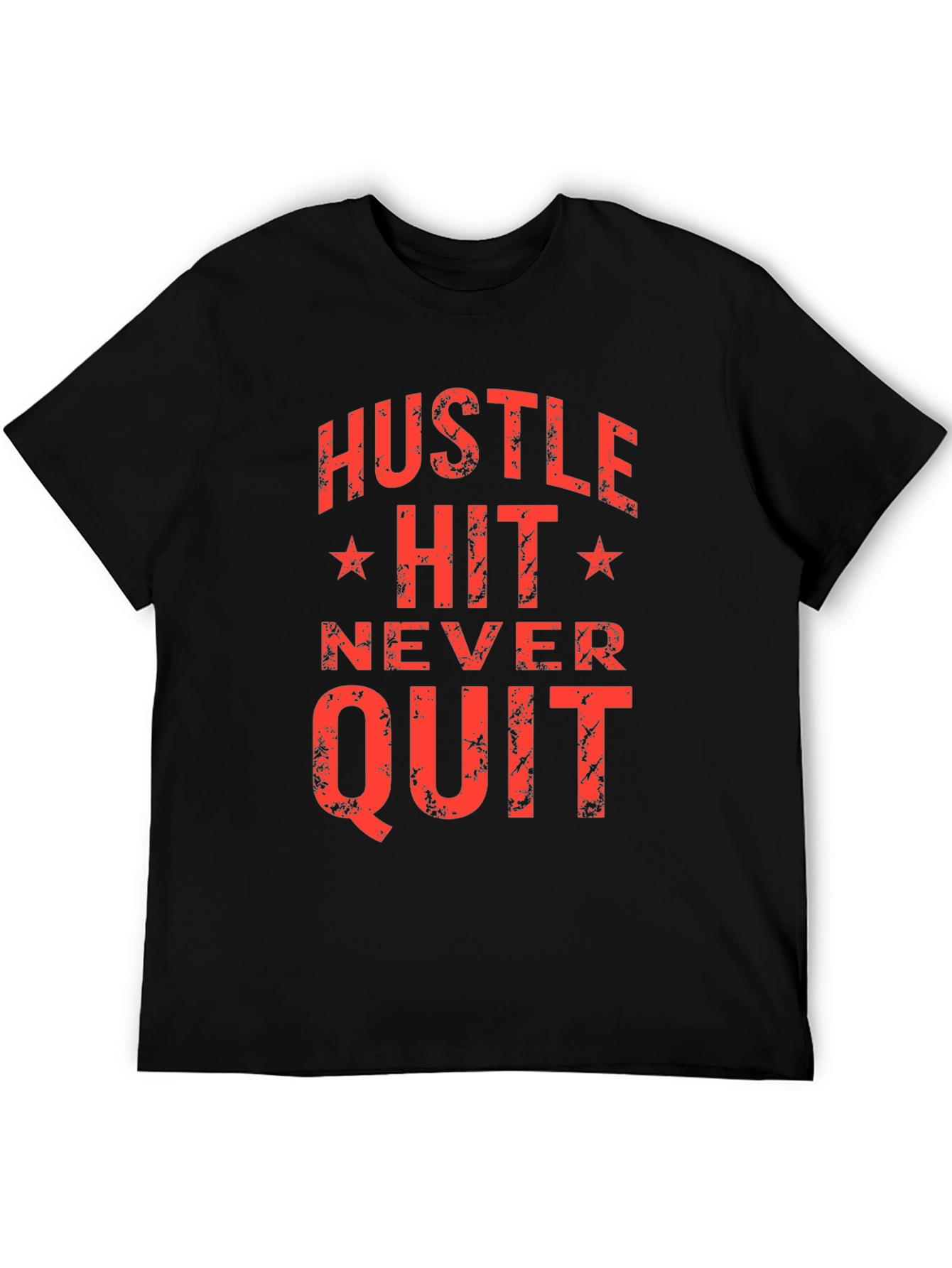 Black Hustle Hit Never Quit Graphic T-Shirt view 5