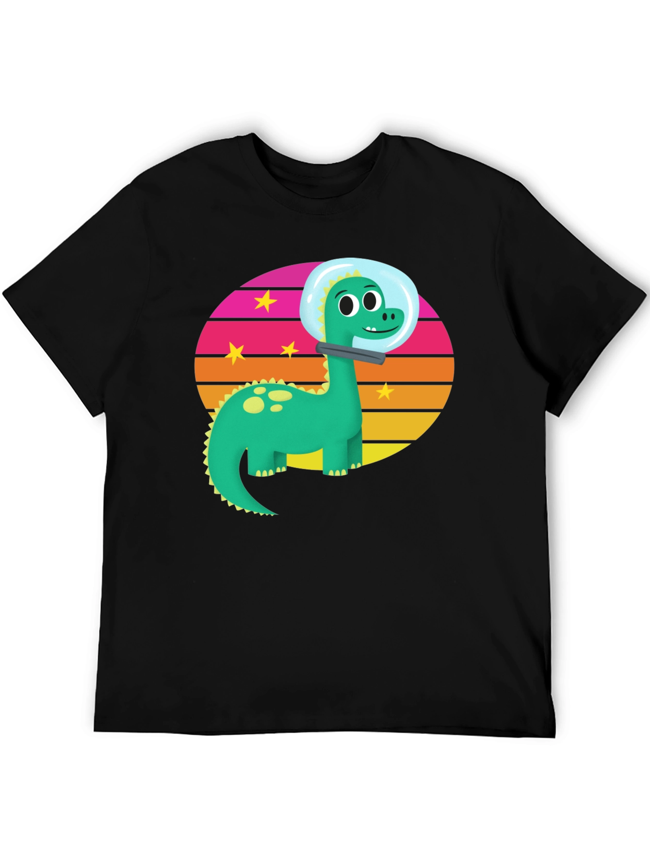 Black Dino Astronaut Graphic T-Shirt view 5