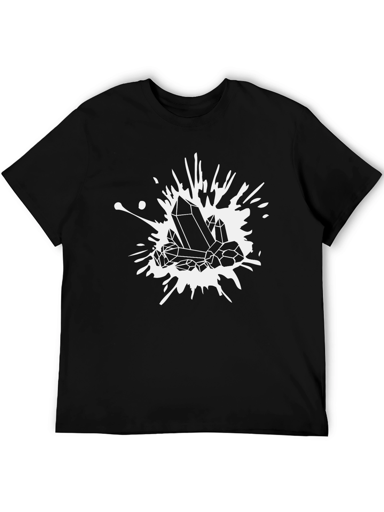 Black Crystals in Splash Black Graphic Tee - Modern Style view 5