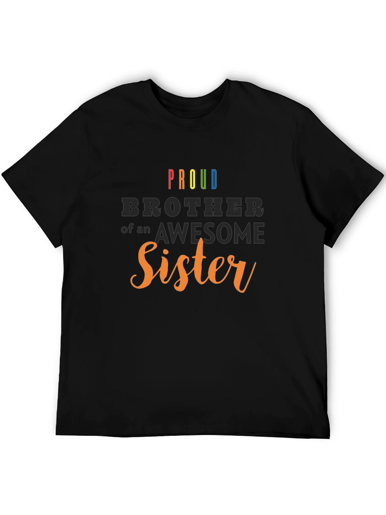 Black Proud Brother of an Awesome Sister Black T-Shirt view 5
