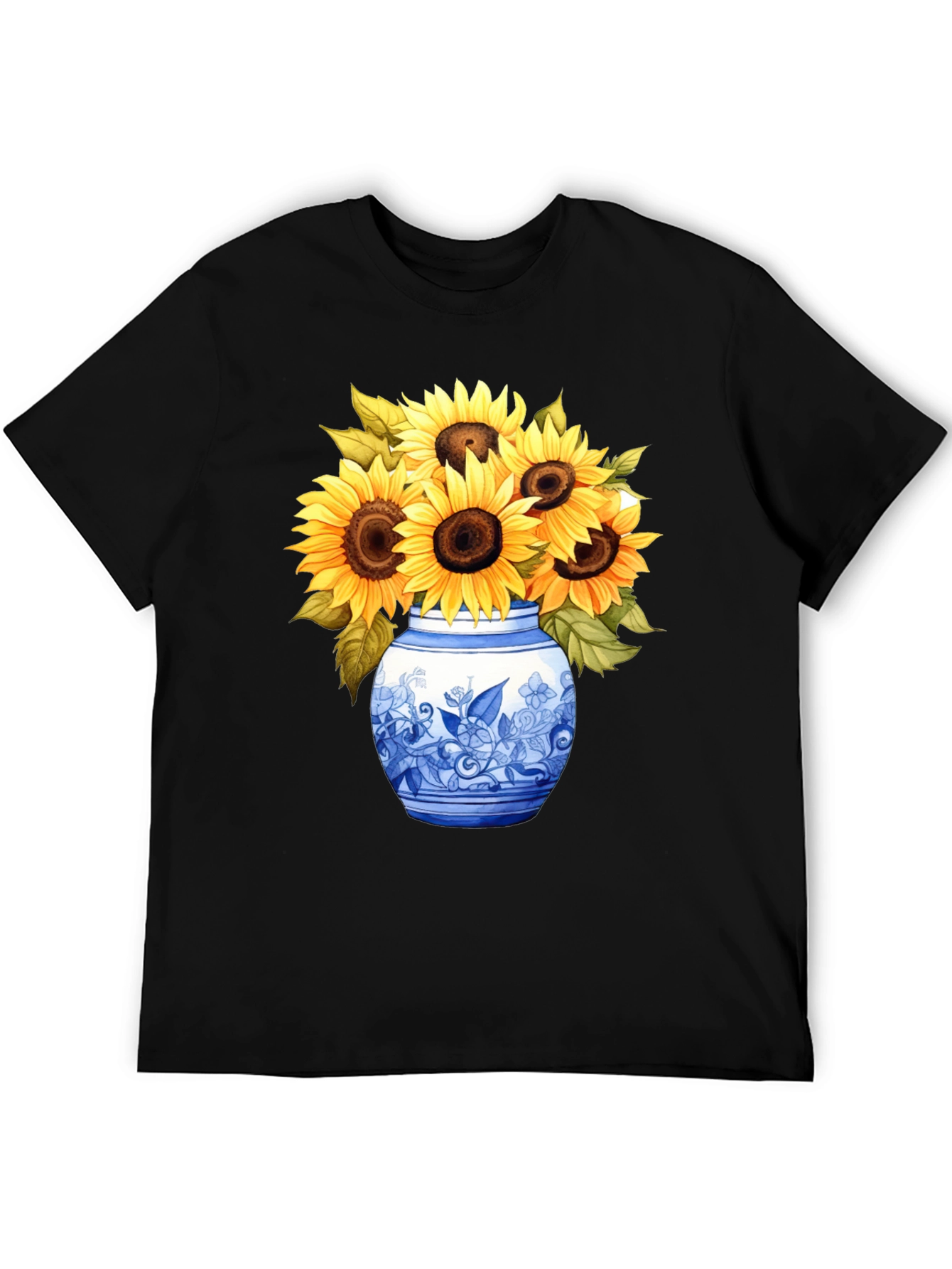 Black Sunflower Vase Graphic Tee - Stylish Unisex T-Shirt view 5