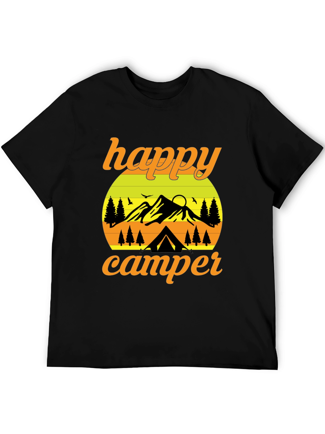 Black Happy Camper Graphic T-Shirt - Outdoor Adventure view 5