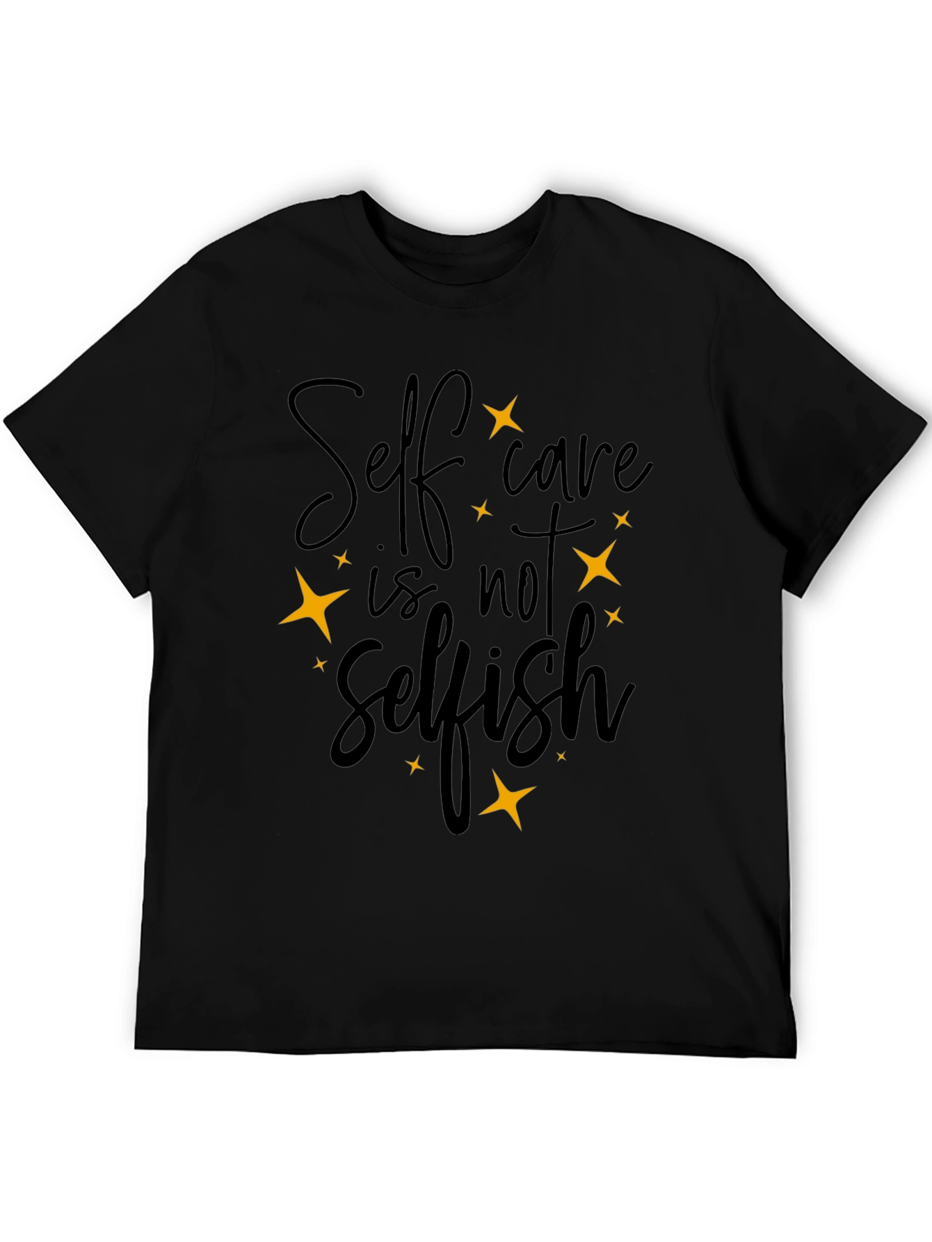 Black Self-Care T-Shirt: Black Motivational Tee view 5