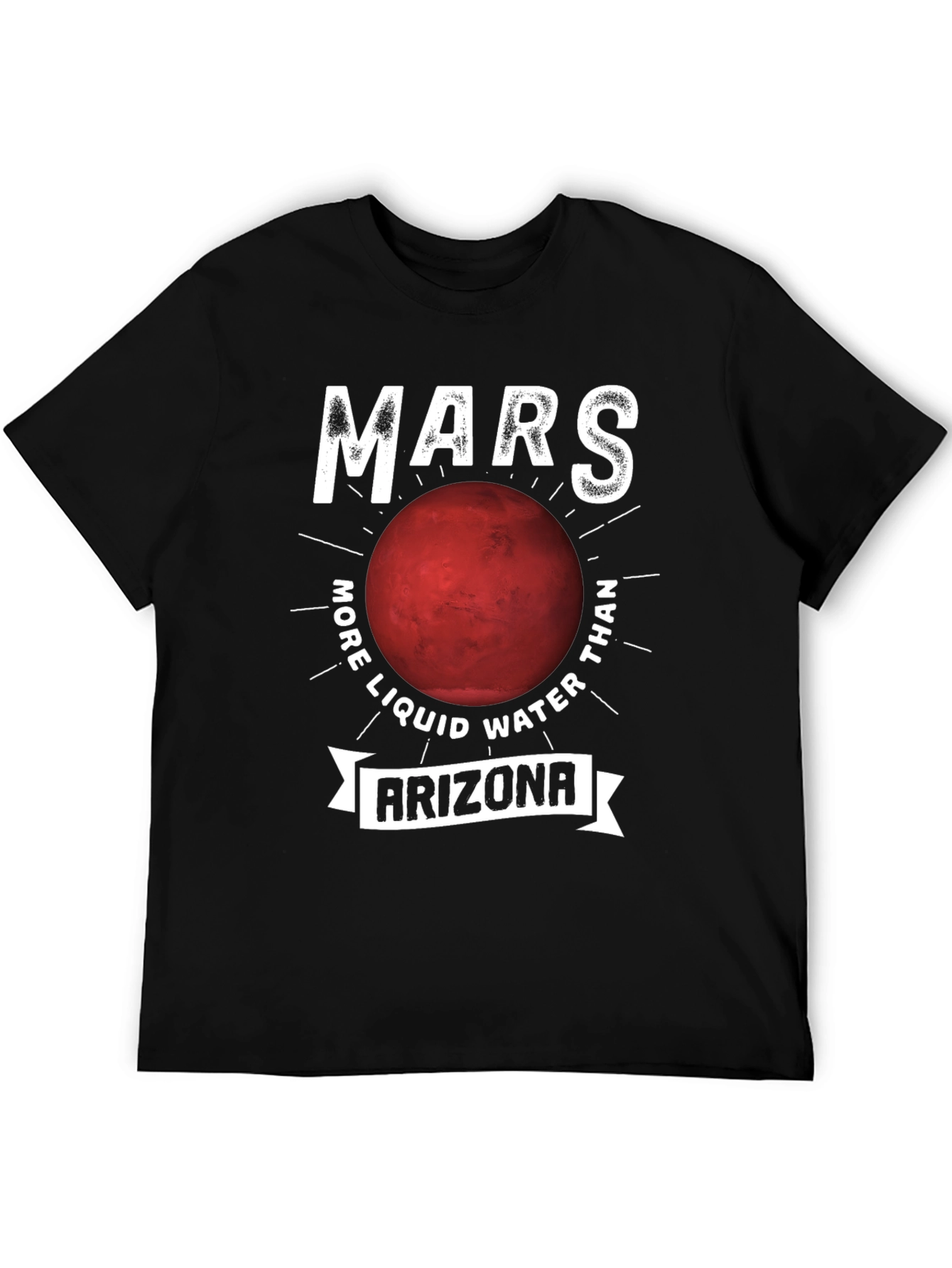 Black Mars Arizona Graphic T-Shirt - Funny Space Tee view 5