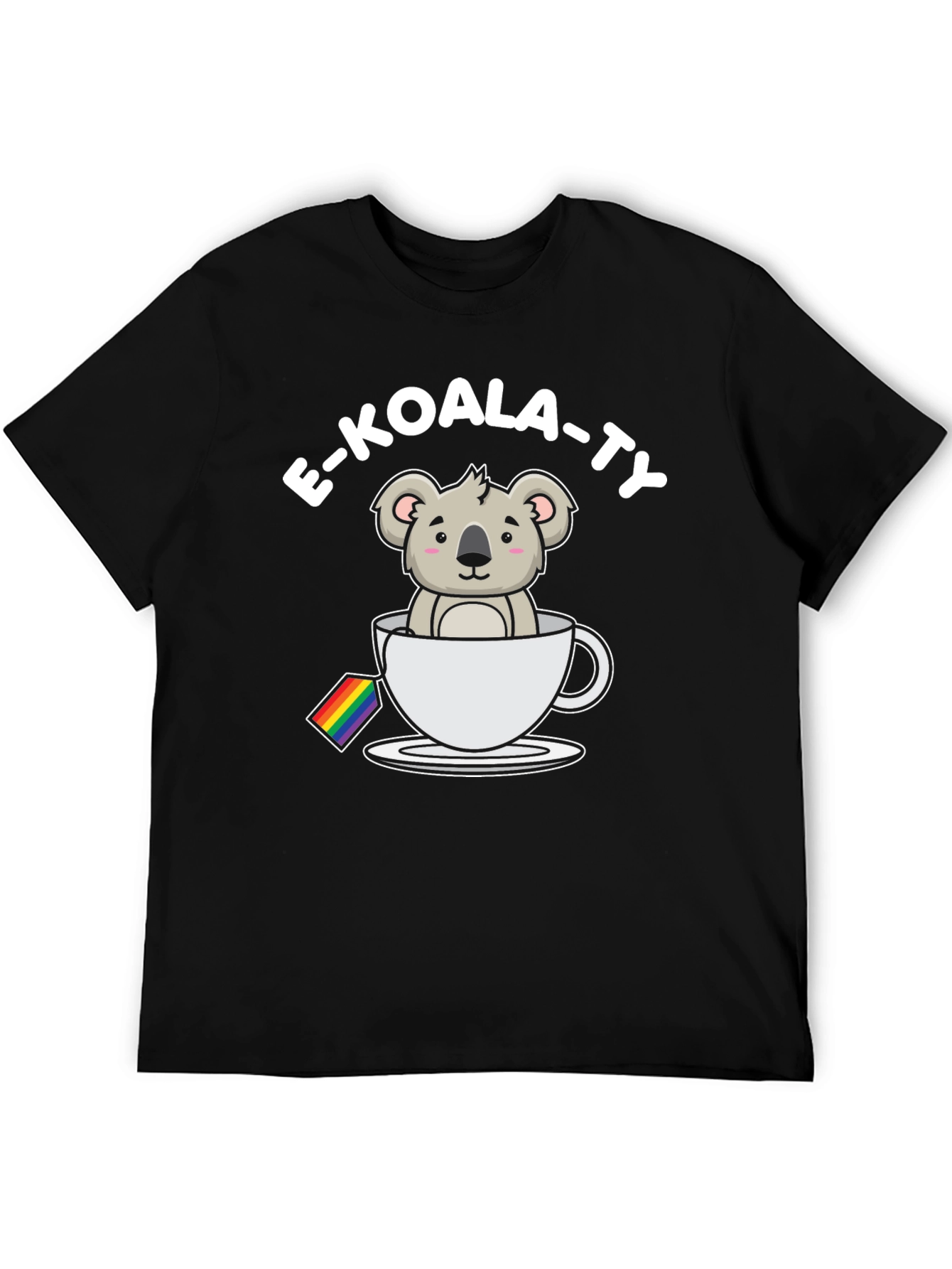 Black E-KOALA-TY LGBT Pride T-Shirt view 5