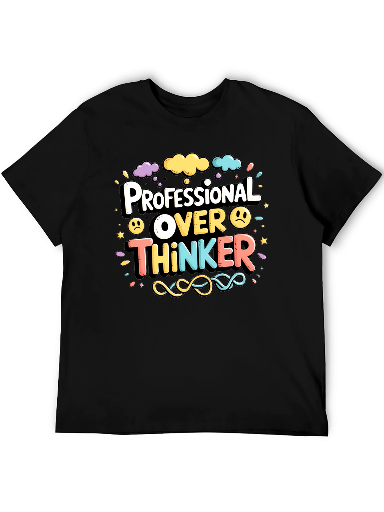 Black Professional Over Thinker Graphic Tee view 5