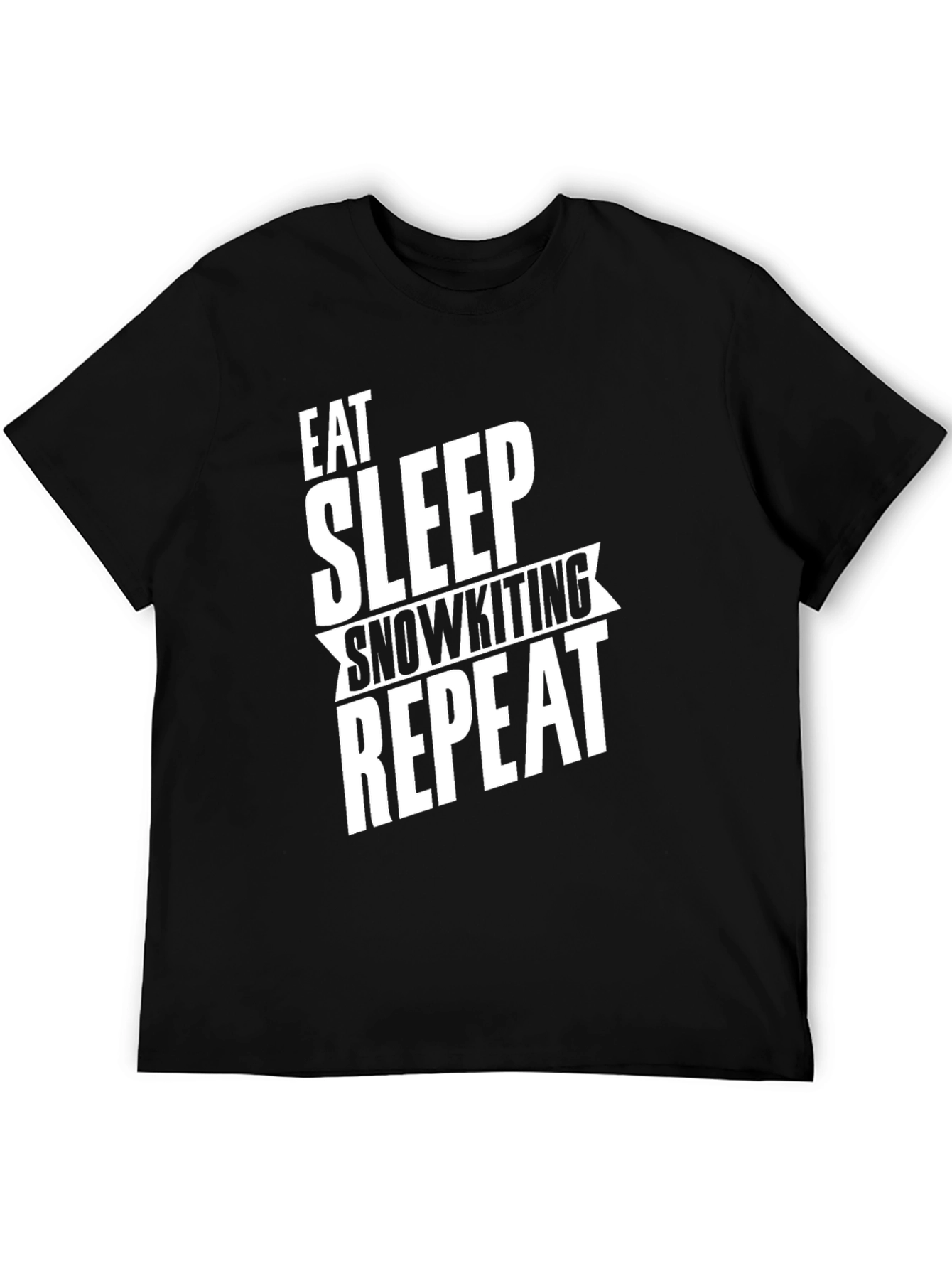 Black Eat Sleep Snowkiting Repeat T-Shirt Black view 5