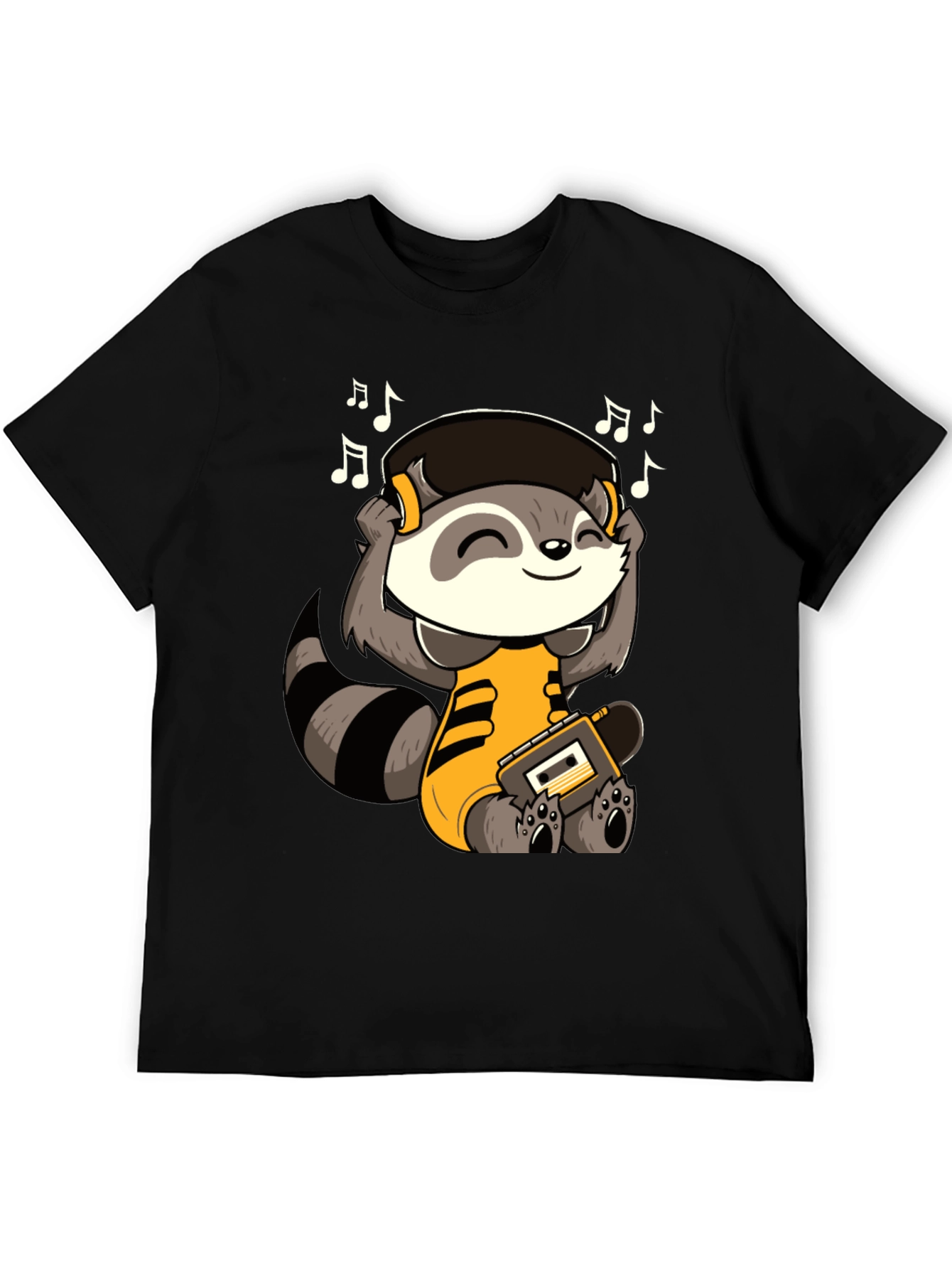 Black Raccoon Music Lover T-Shirt view 5