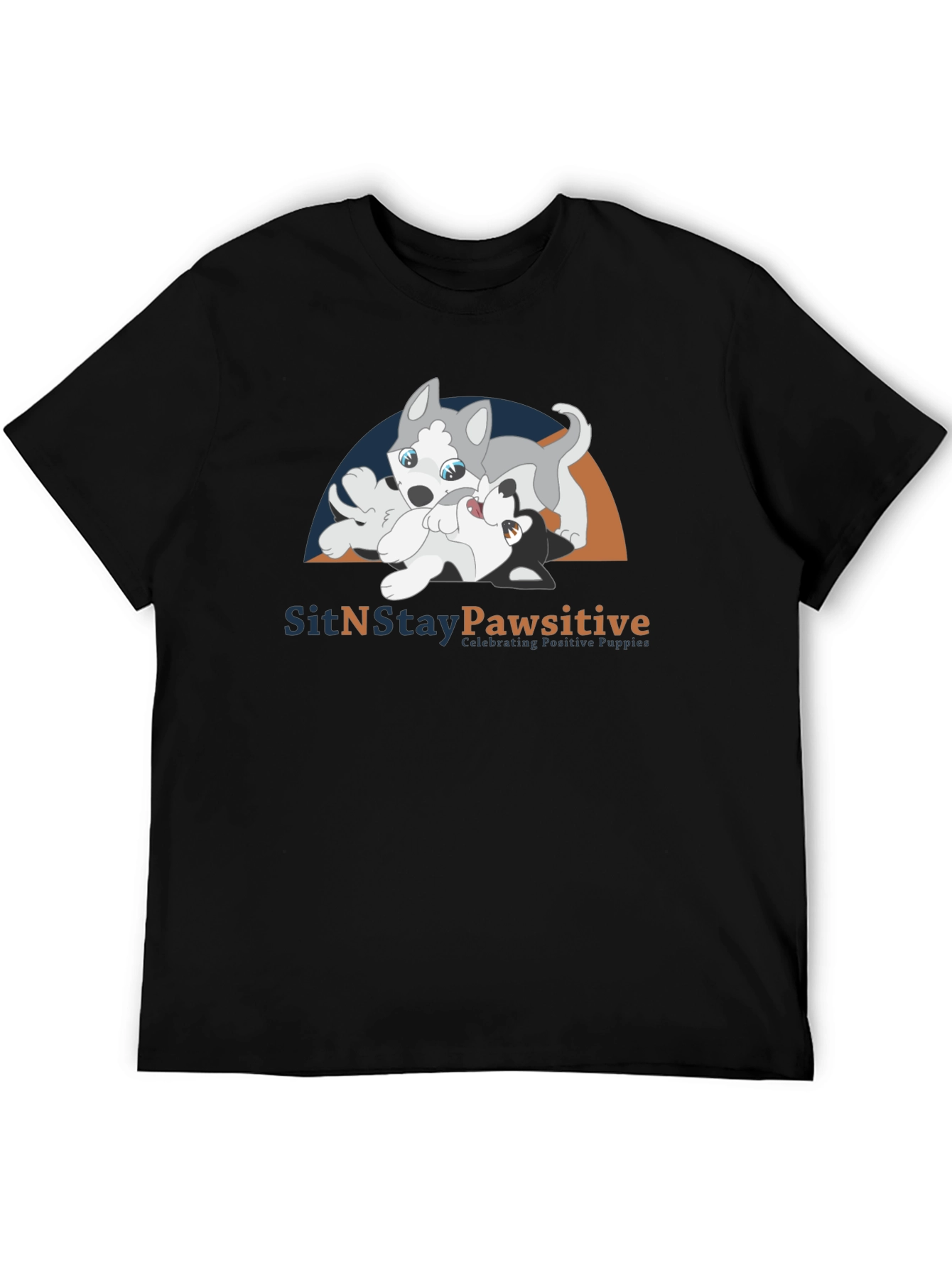 Black SitNStay Pawsitive Black Cotton T-Shirt view 5