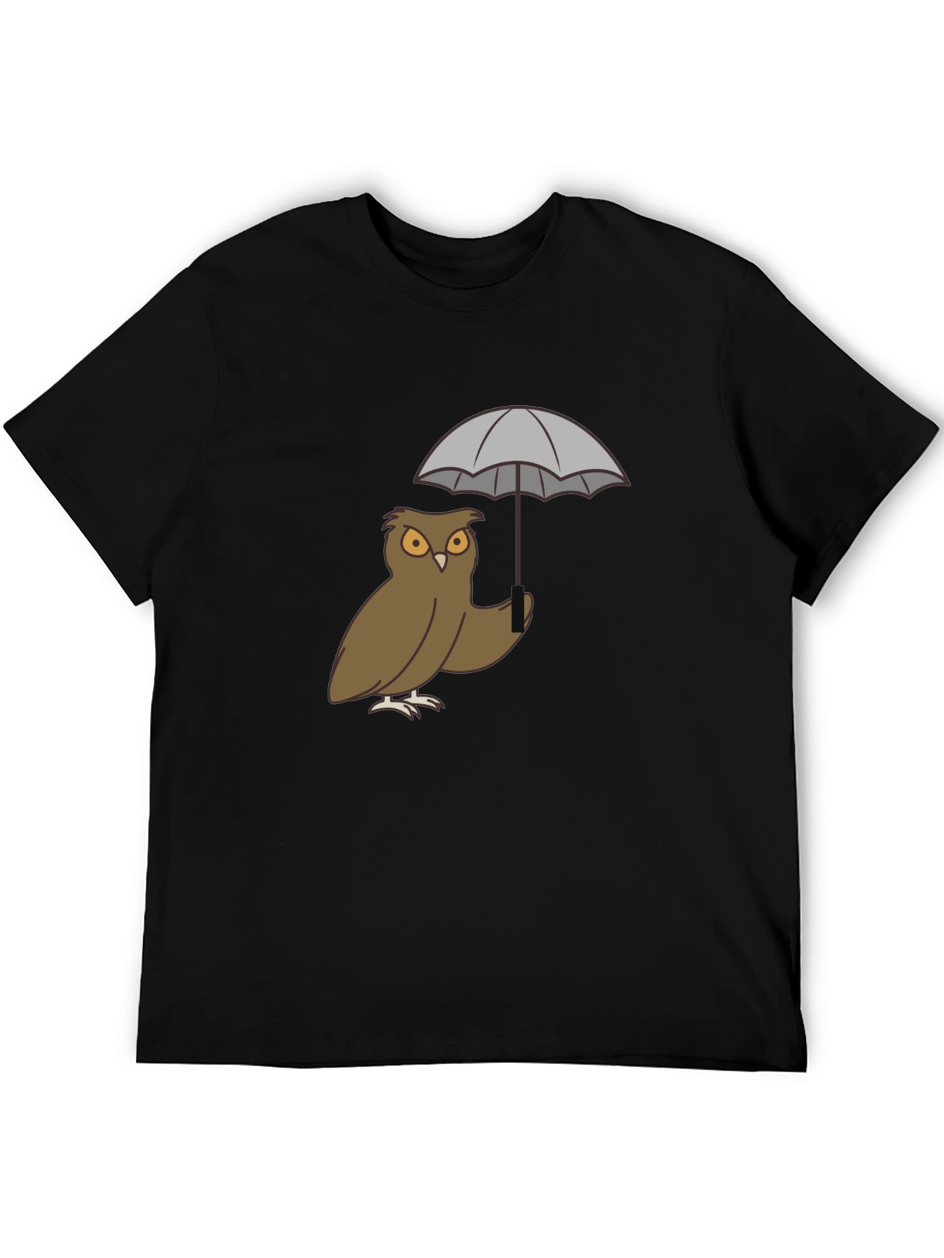 Black Owl Umbrella Graphic T-Shirt view 5