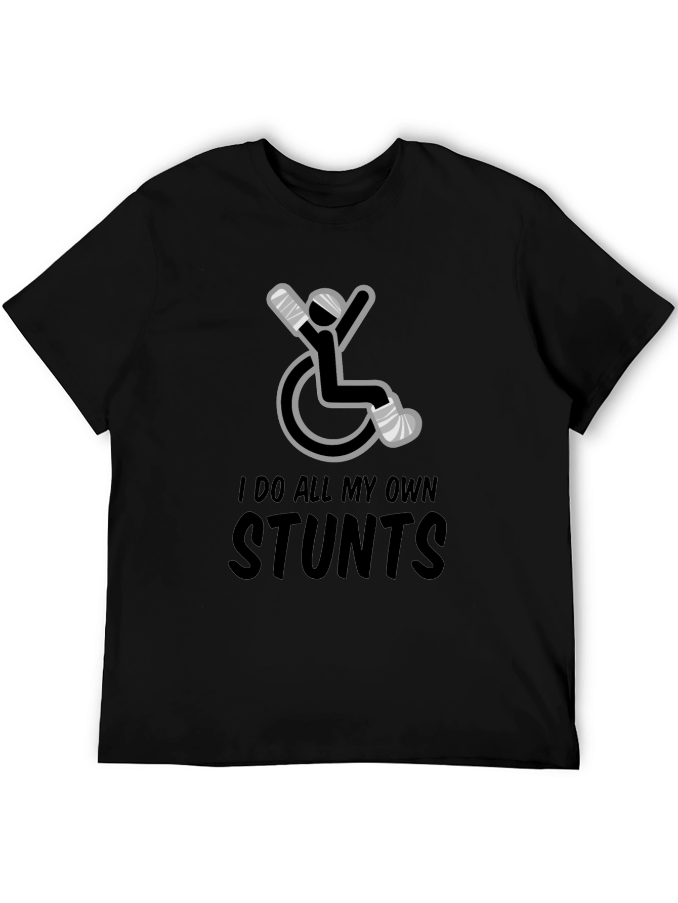 Black I Do All My Own Stunts Funny T-Shirt view 5