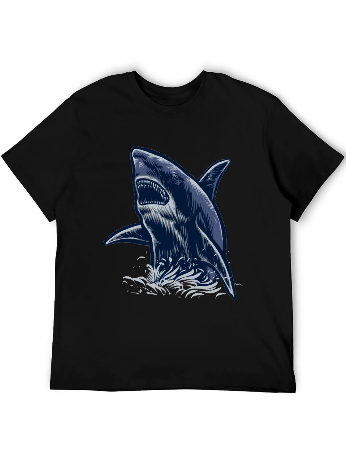 Black Shark Graphic Print T-Shirt view 5