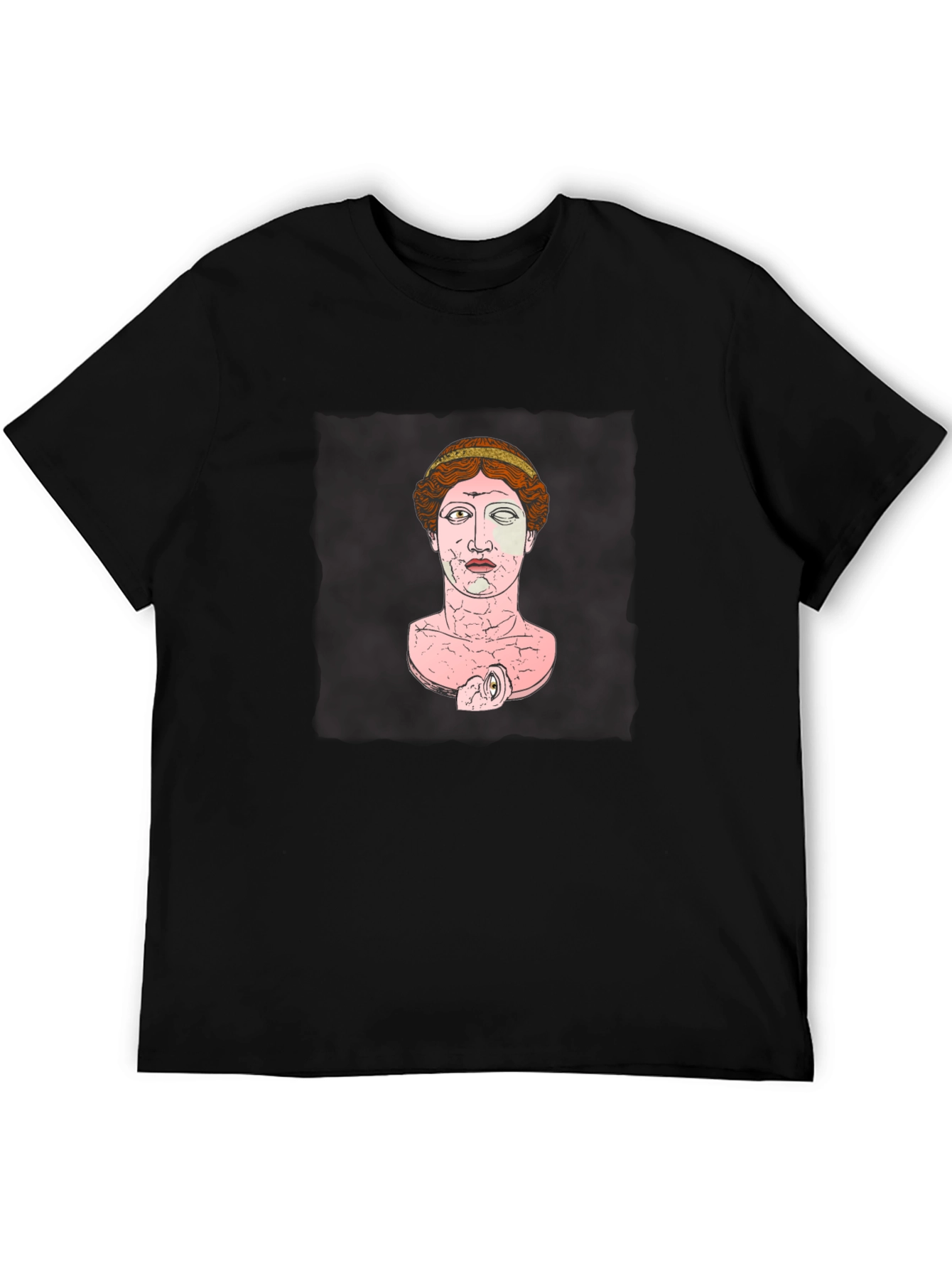 Black Black T-Shirt with Ancient Bust Graphic view 5