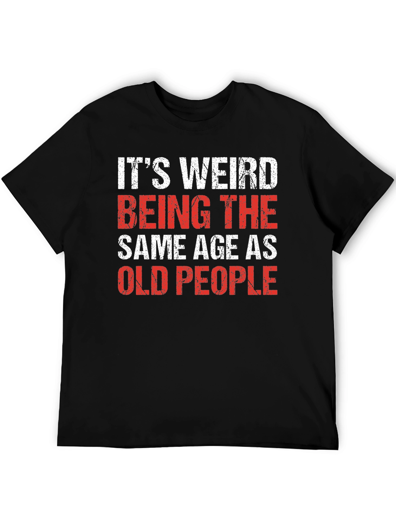 Black Funny 'Old People' Black Cotton Blend T-Shirt view 5