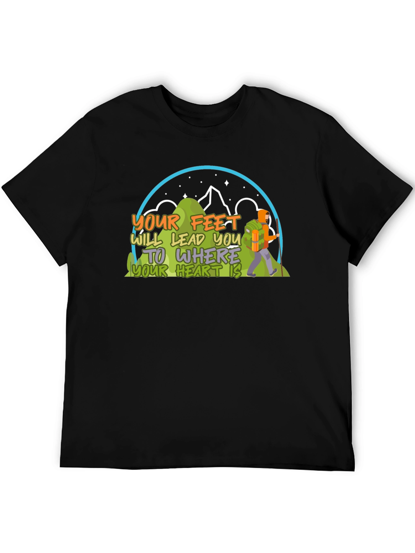 Black Hiking T-Shirt: Your Feet Will Lead You view 5