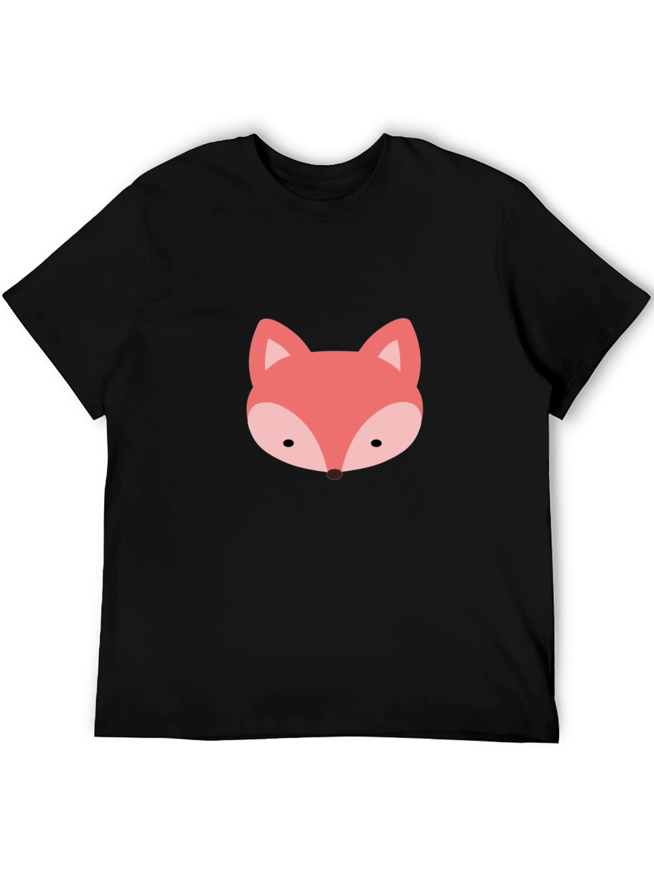 Black Cute Fox Graphic Tee - Soft Black T-Shirt view 5