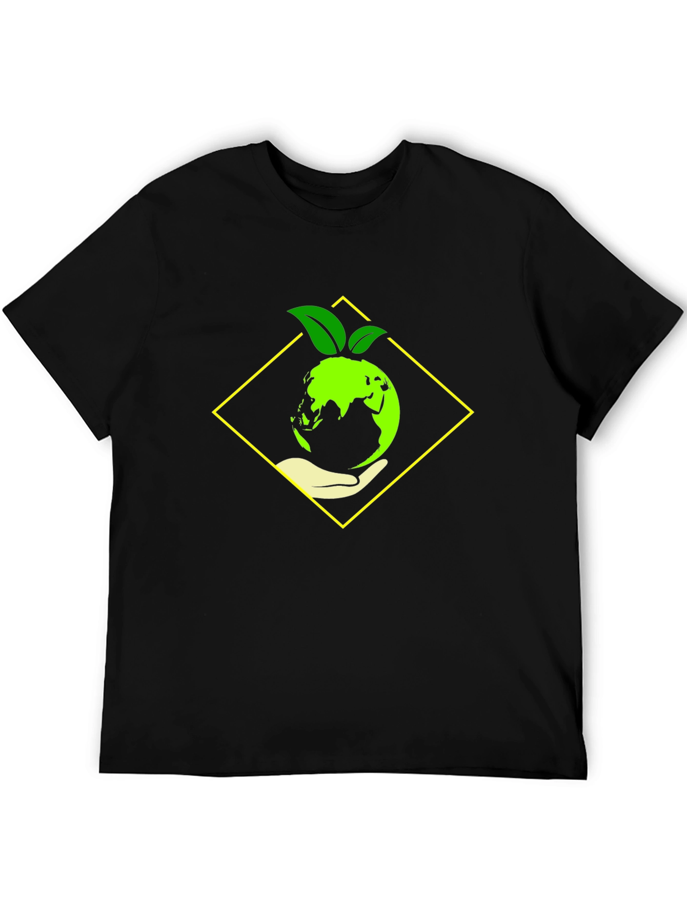 Black Eco-Friendly Earth Graphic Tee - Black view 5