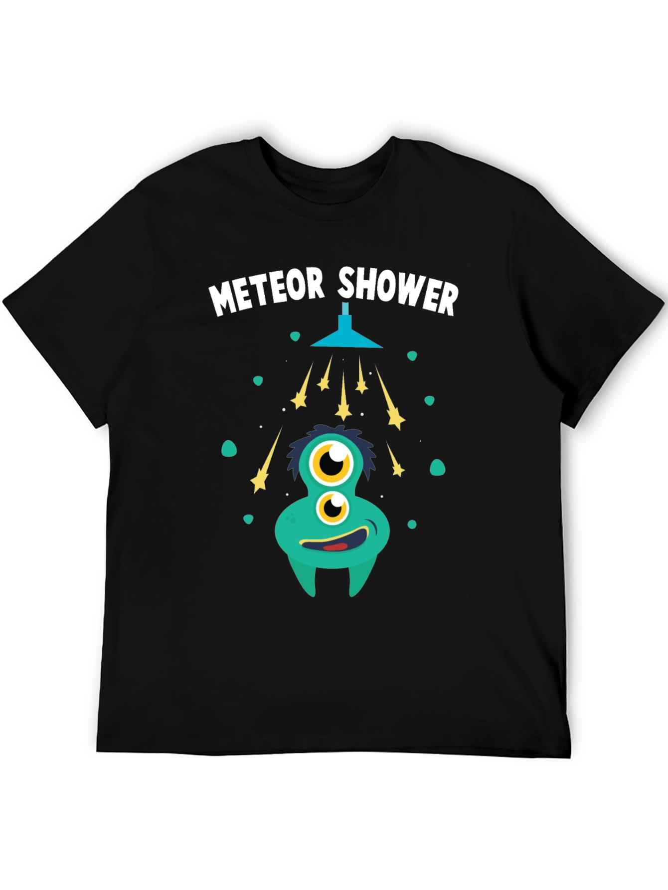 Black Meteor Shower T-Shirt - Funky Alien Graphic Tee view 5