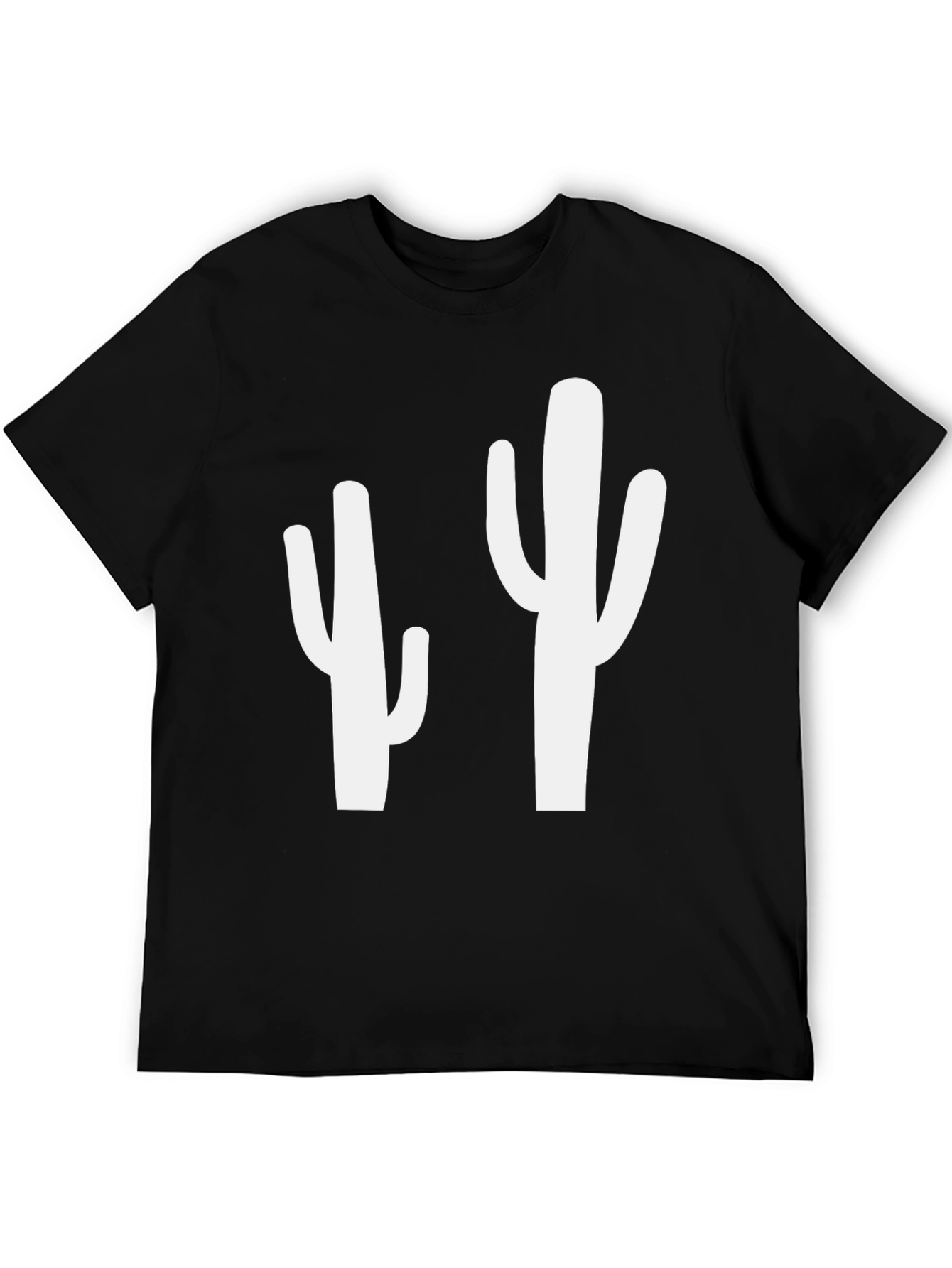 Black Cactus Graphic Tee - Black Cotton T-Shirt view 5