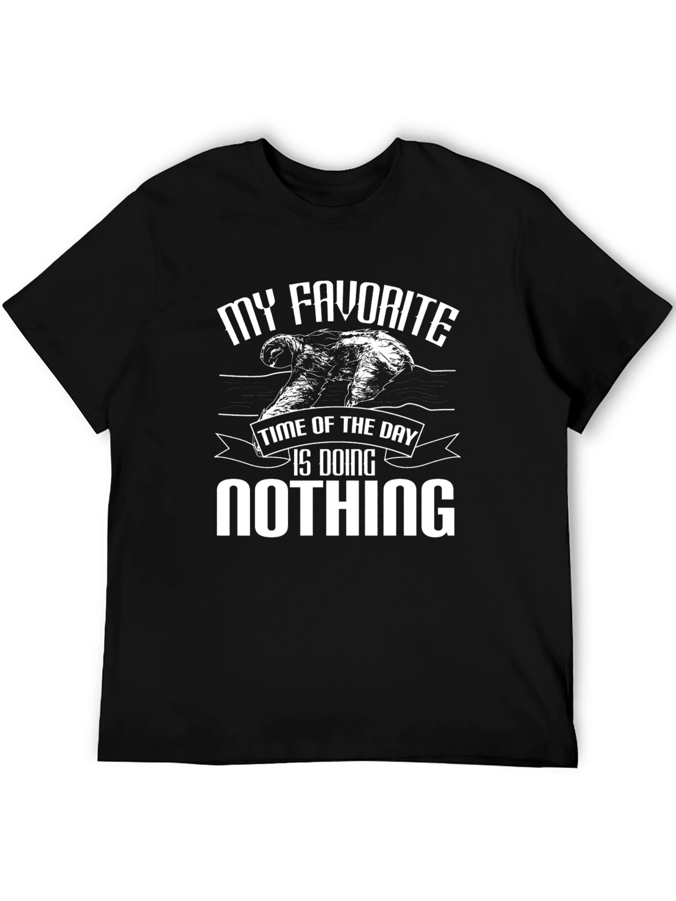 Black My Favorite Time of Day Graphic Tee - Lazy Sloth Shirt view 5