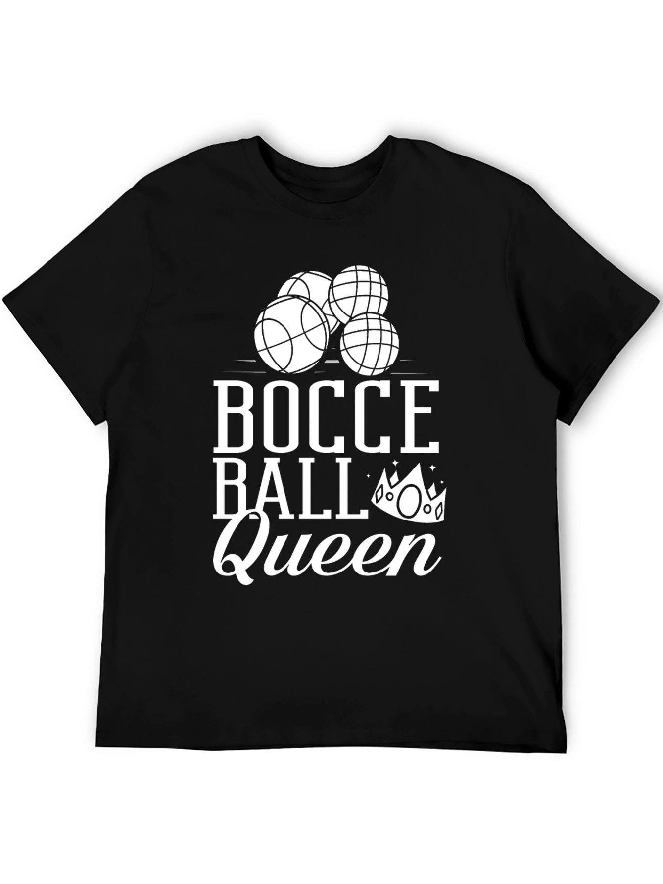 Black Bocce Ball Queen Graphic T-Shirt view 5