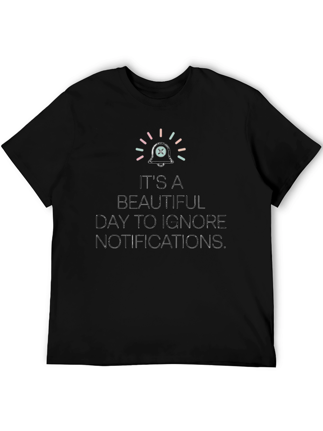 Black Ignore Notifications T-Shirt - Funny Slogan Tee view 5