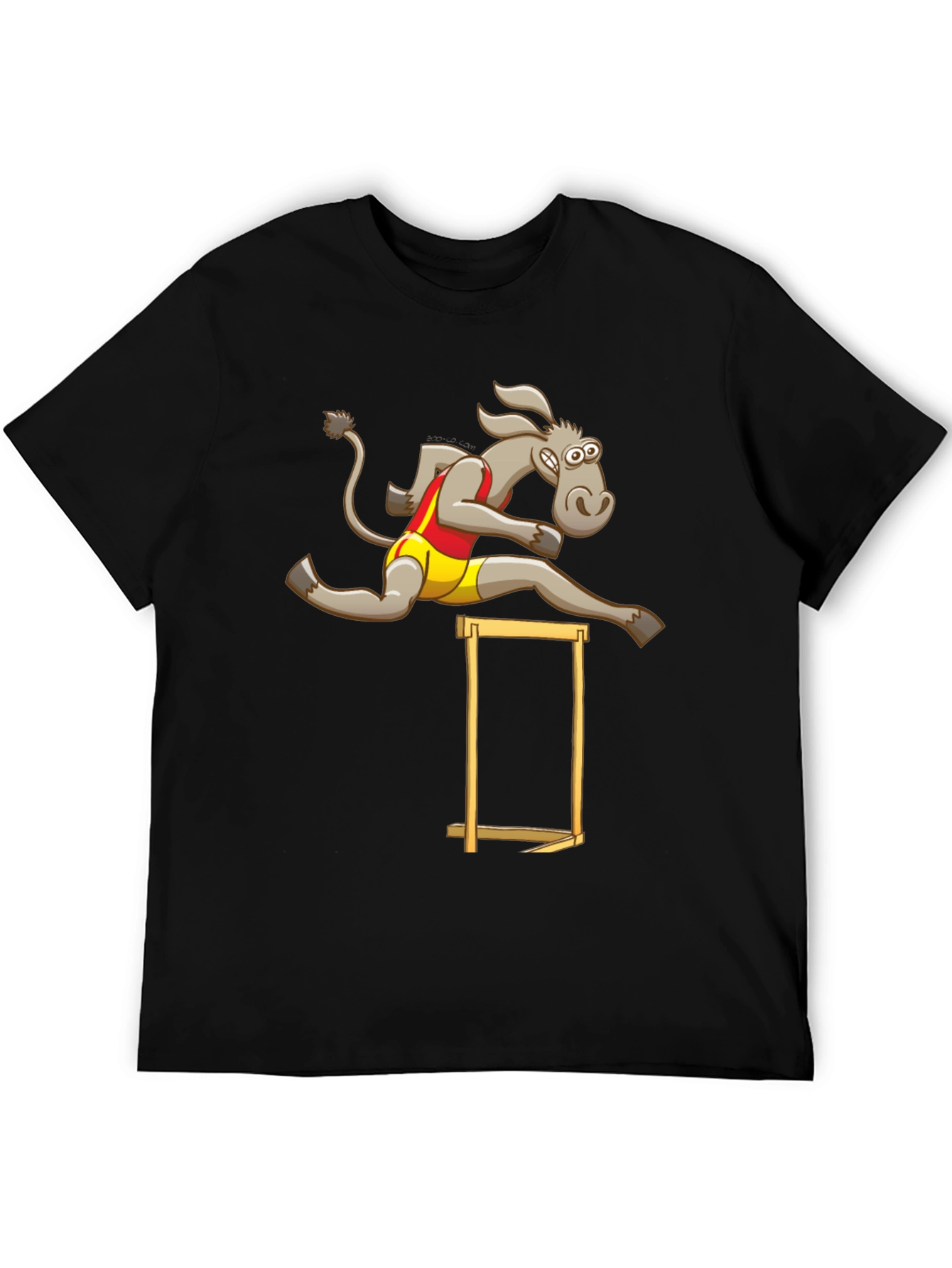 Black Donkey Hurdler Black T-Shirt view 5