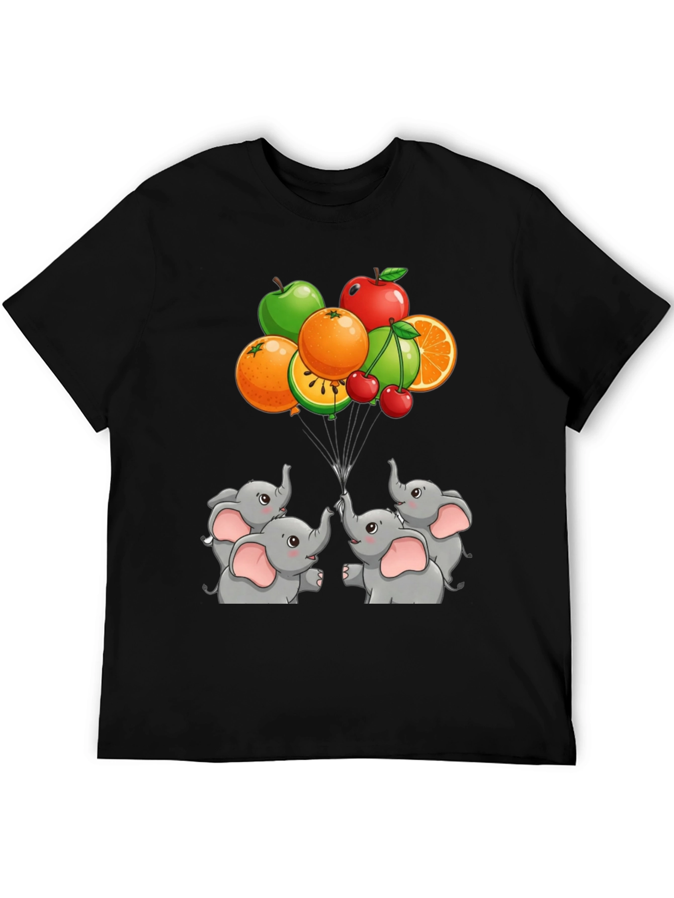 Black Elephant & Fruit Graphic Tee view 5