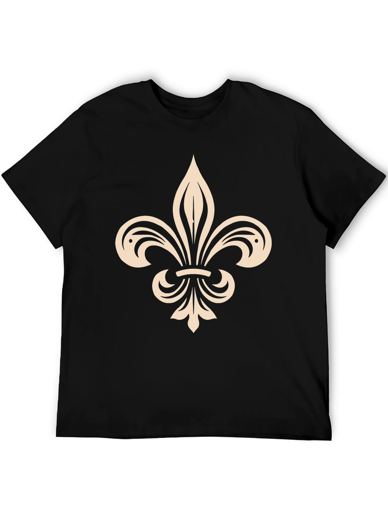 Black Fleur-de-lis Graphic Tee - Stylish Casual Wear view 5