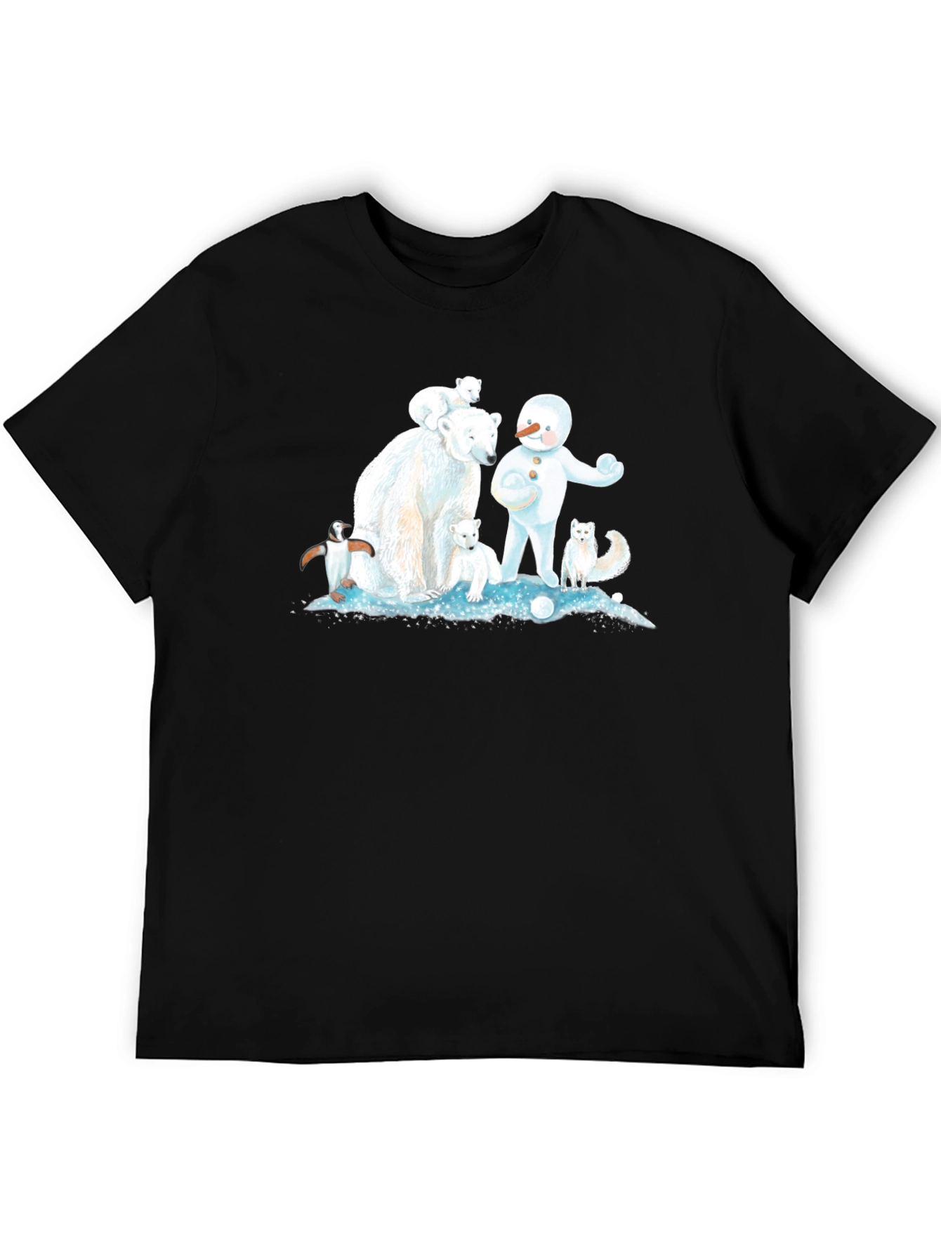 Black Winter Animal Print T-Shirt view 5