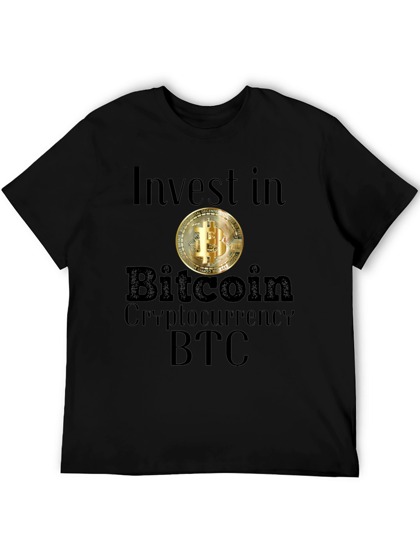 Black Invest in Bitcoin T-Shirt Crypto BTC view 5