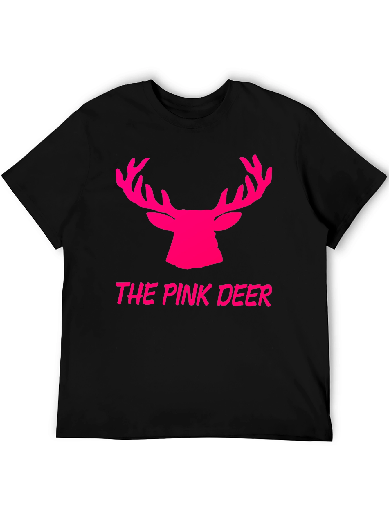 The Pink Deer Graphic Tee - Black Cotton Blend Shirt - 5