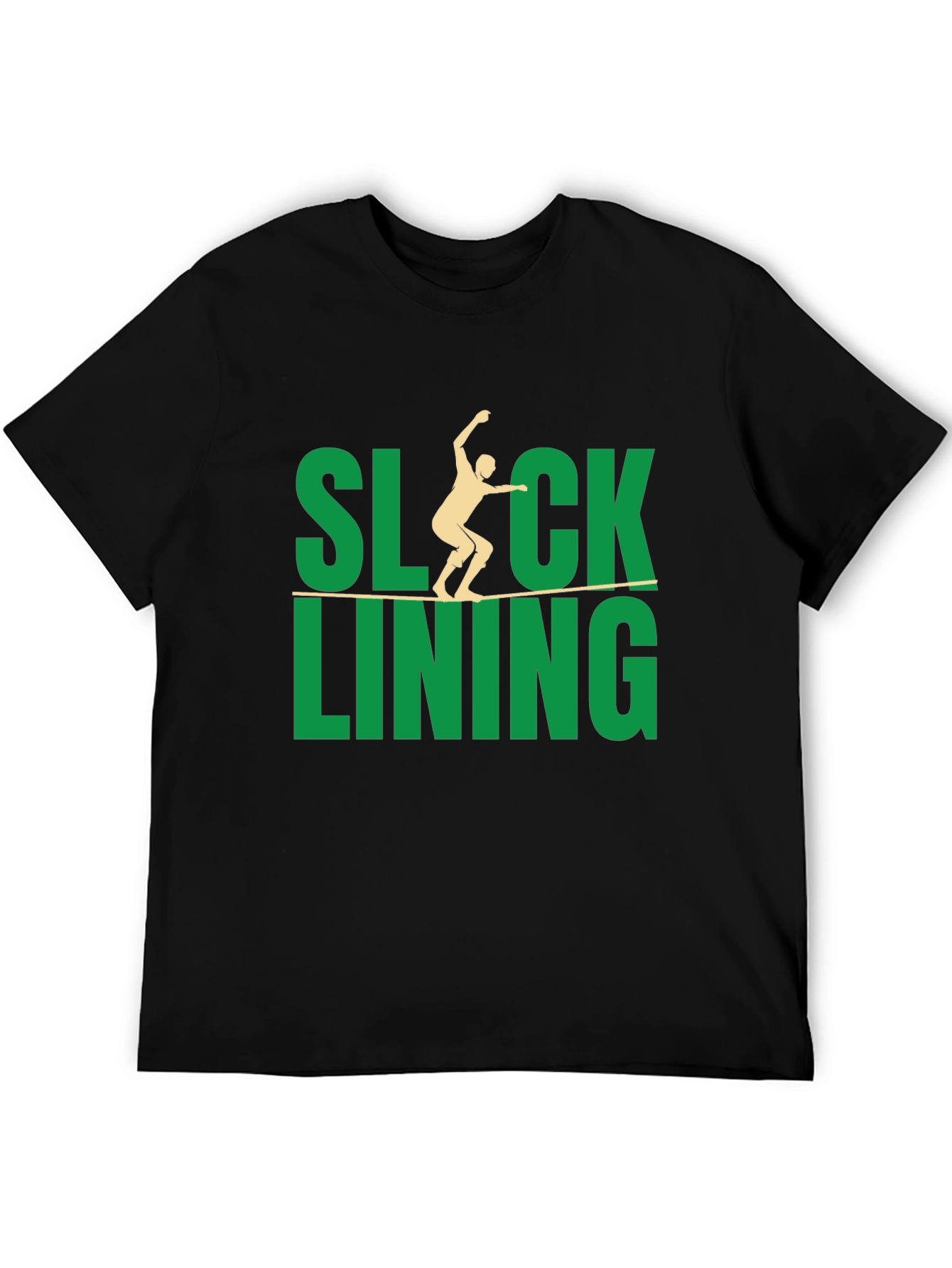 Black Slacklining Graphic T-Shirt view 5